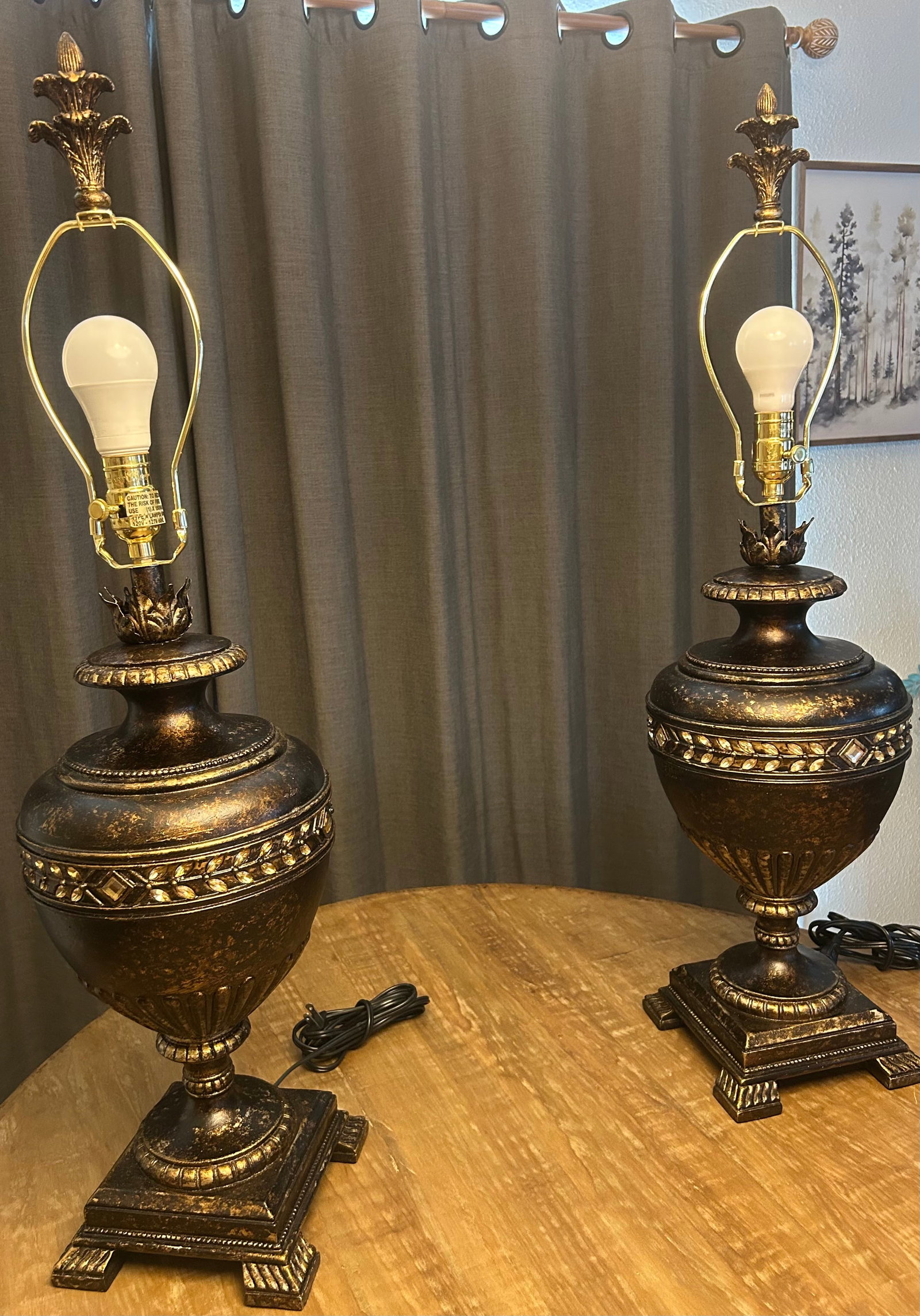 Pristine Hand-Crafted Authentic Fine Art Lamps "Castile" Collection 33" Table Lamps Original S - 8