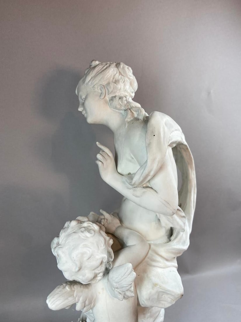 19th C Sevres Aug. Moreau White Biscuit Porcelain Sculpture - 1 Piece - 12