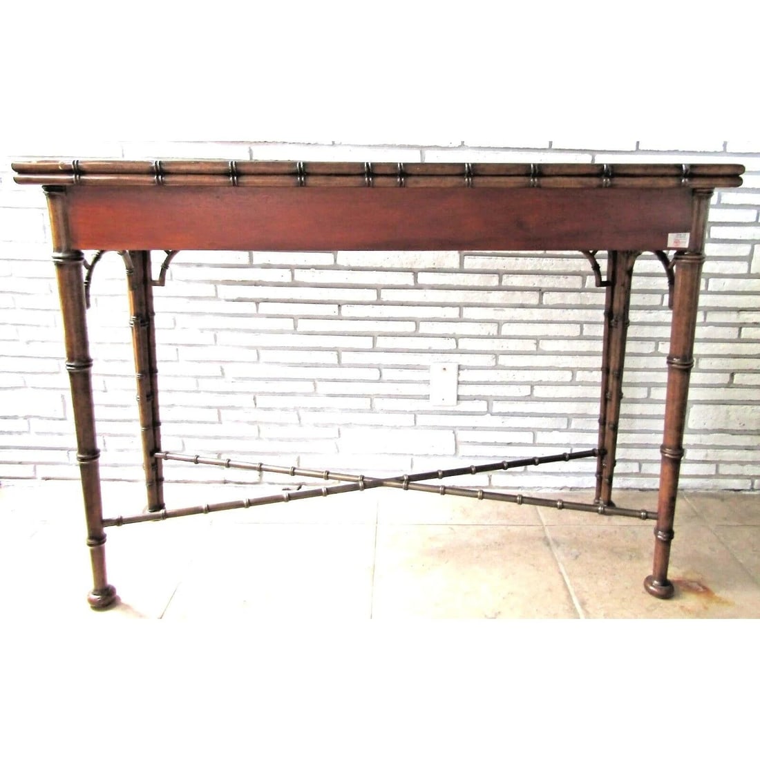 Theodore Alexander Mahogany Edwardian Bamboo Console Table Indochine 5300-138 - 7