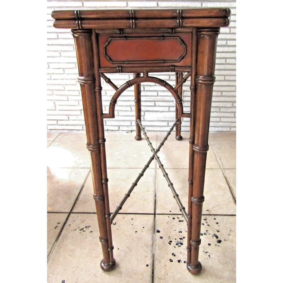 Theodore Alexander Mahogany Edwardian Bamboo Console Table Indochine 5300-138 - 8