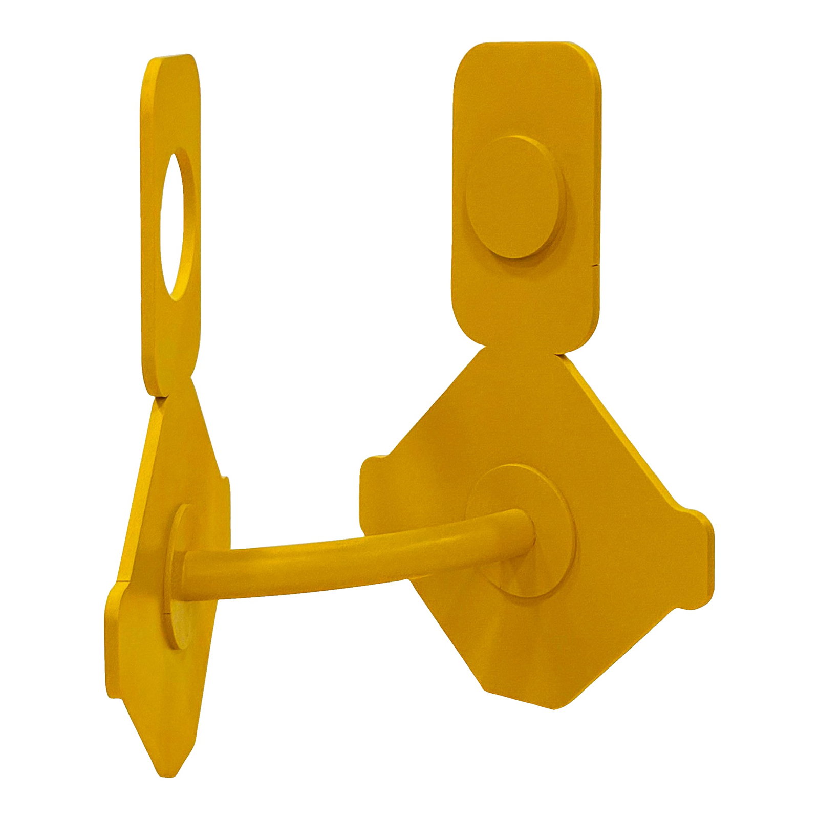 Inside Out Yellow Welded Aluminum Sculpture by Michael DesRosiers (2024): Artist Michael DesRosiers creates paintings, mixed-media works, and welded aluminum sculptures. Noted for his use of color, DesRosiers' non-objective art is as attuned to nature as it is to the