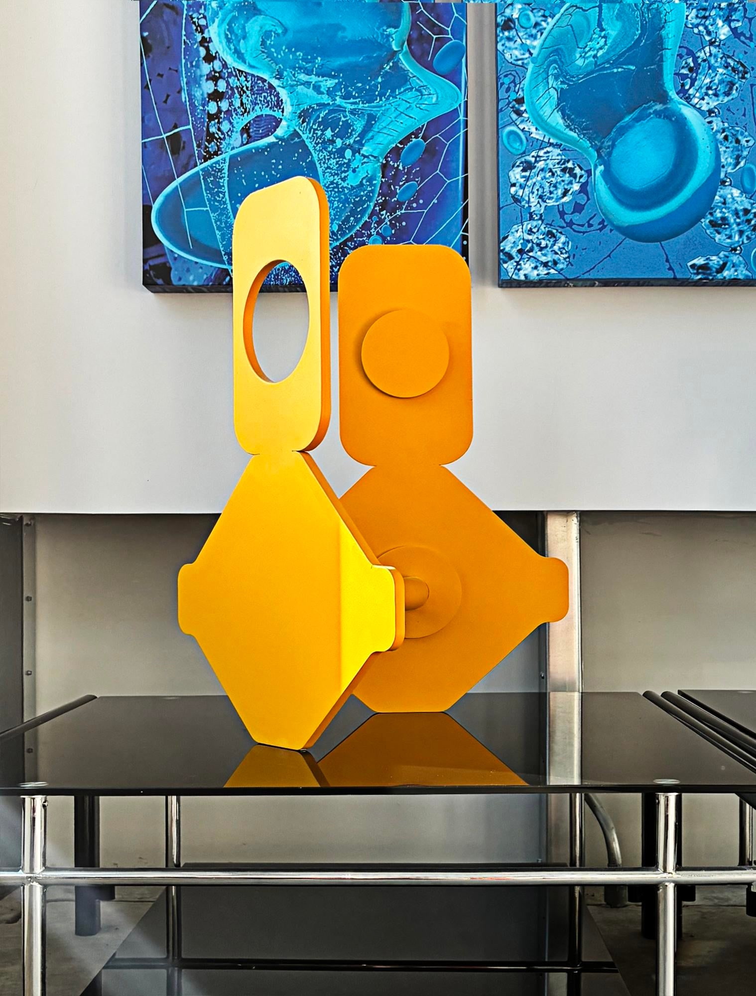 Inside Out Yellow Welded Aluminum Sculpture by Michael DesRosiers (2024) - 2