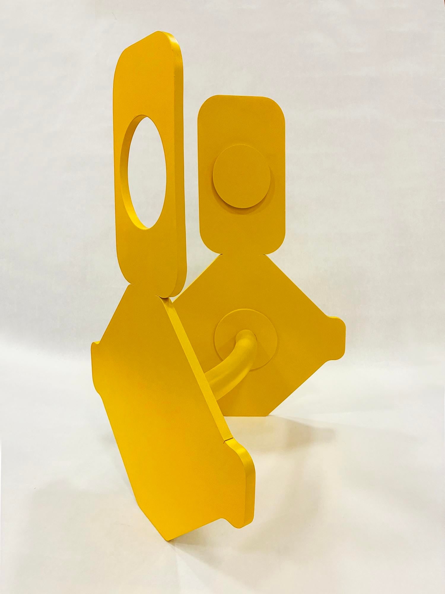 Inside Out Yellow Welded Aluminum Sculpture by Michael DesRosiers (2024) - 3