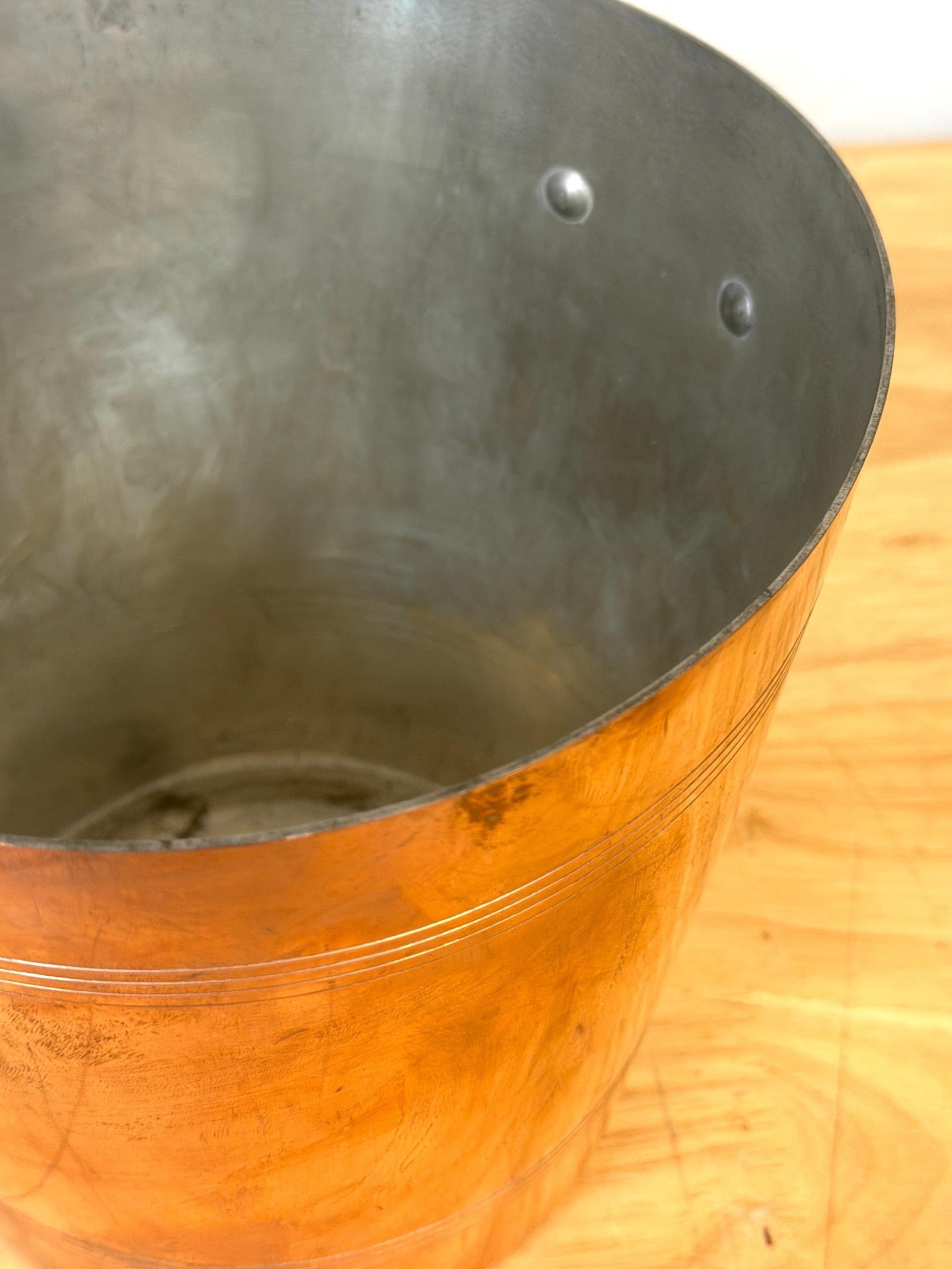 Vintage French Copper & Brass Champagne Bucket Stamped "Made in France", 1950s - 11