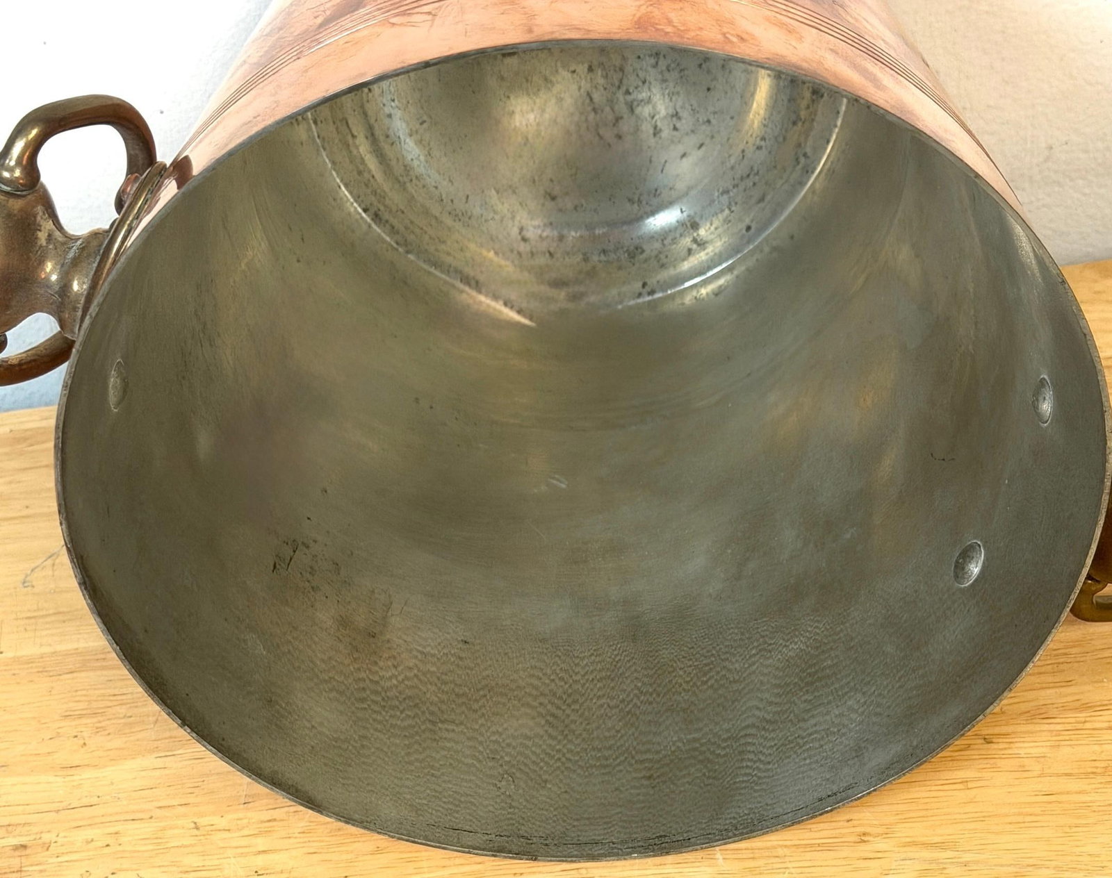 Vintage French Copper & Brass Champagne Bucket Stamped "Made in France", 1950s - 8