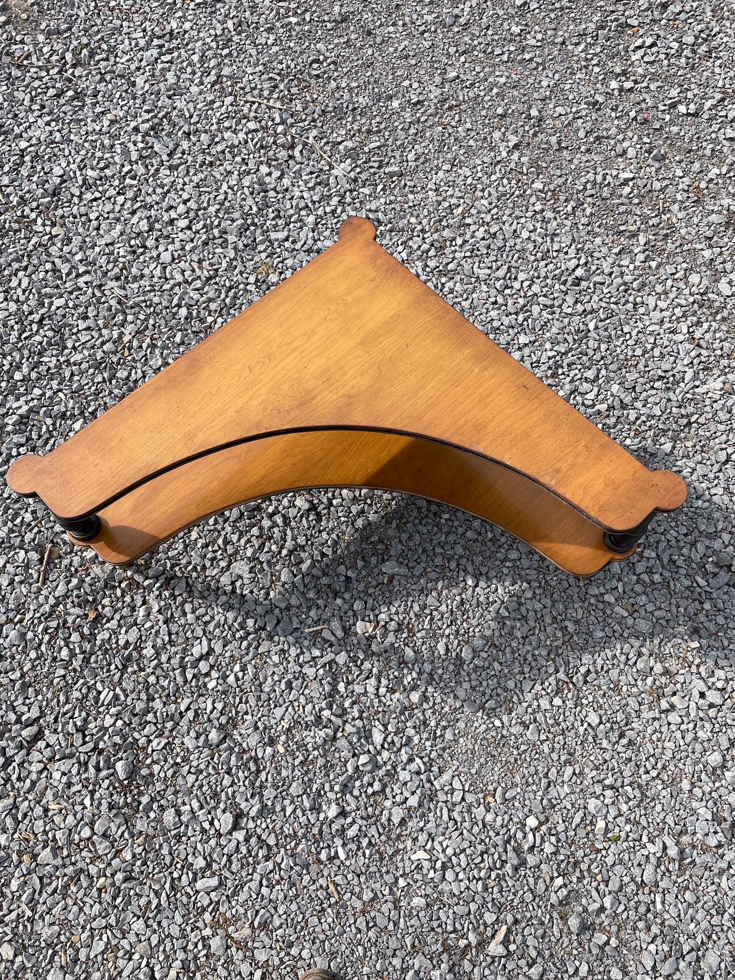 Mid 20th Century Neo-Classical Corner Table in Blonde Finished Maple - 2