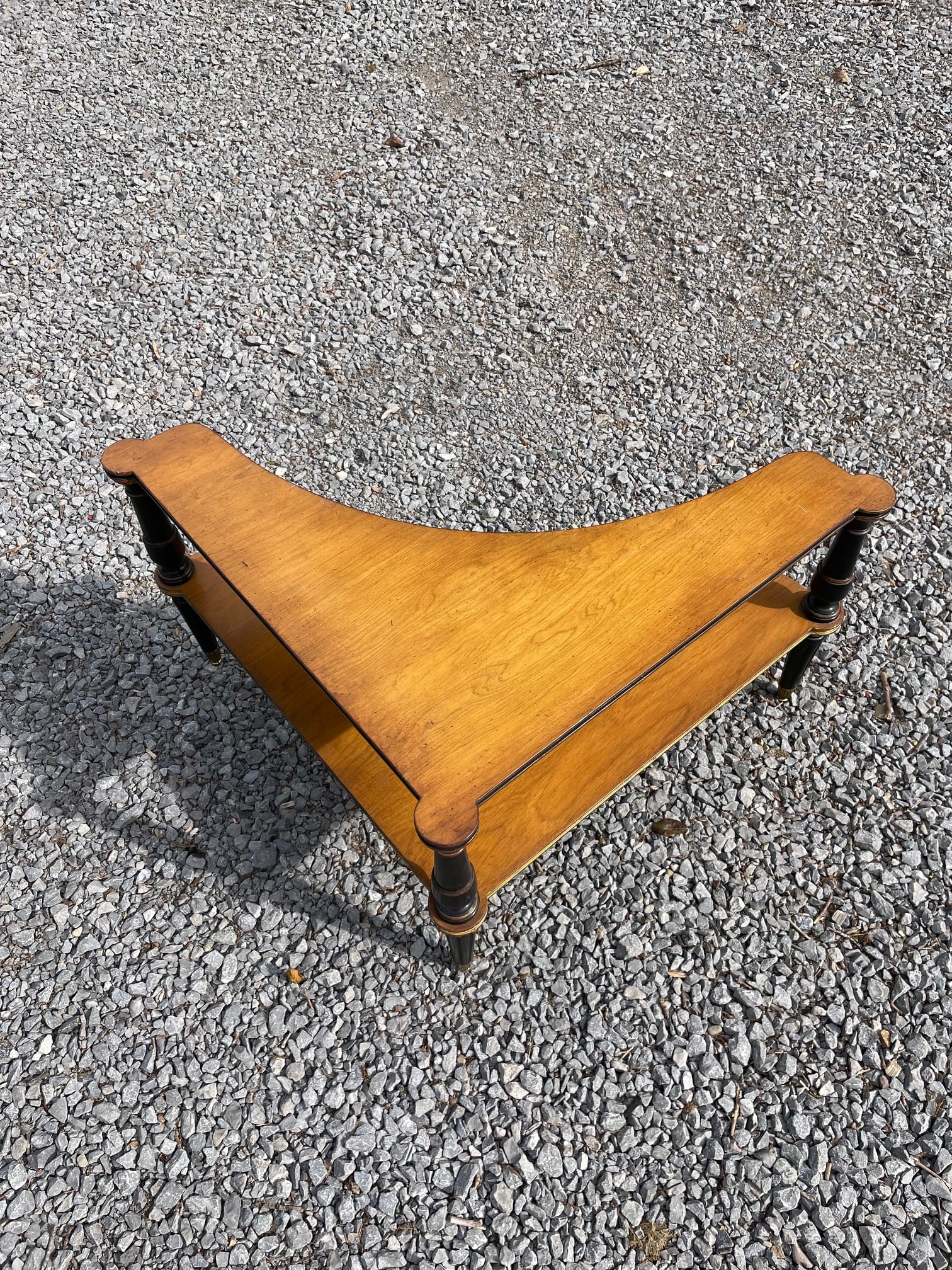 Mid 20th Century Neo-Classical Corner Table in Blonde Finished Maple - 3