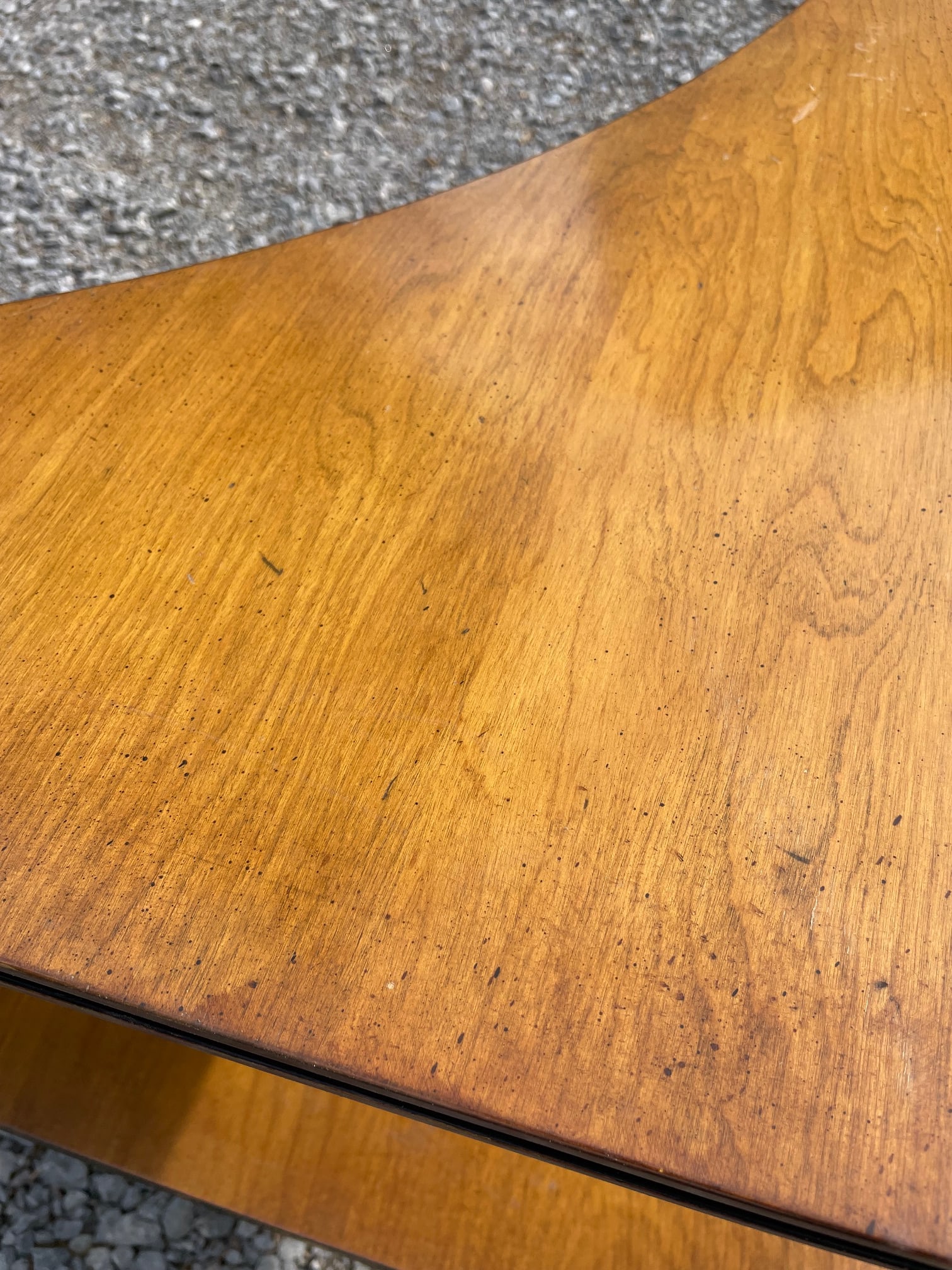 Mid 20th Century Neo-Classical Corner Table in Blonde Finished Maple - 5