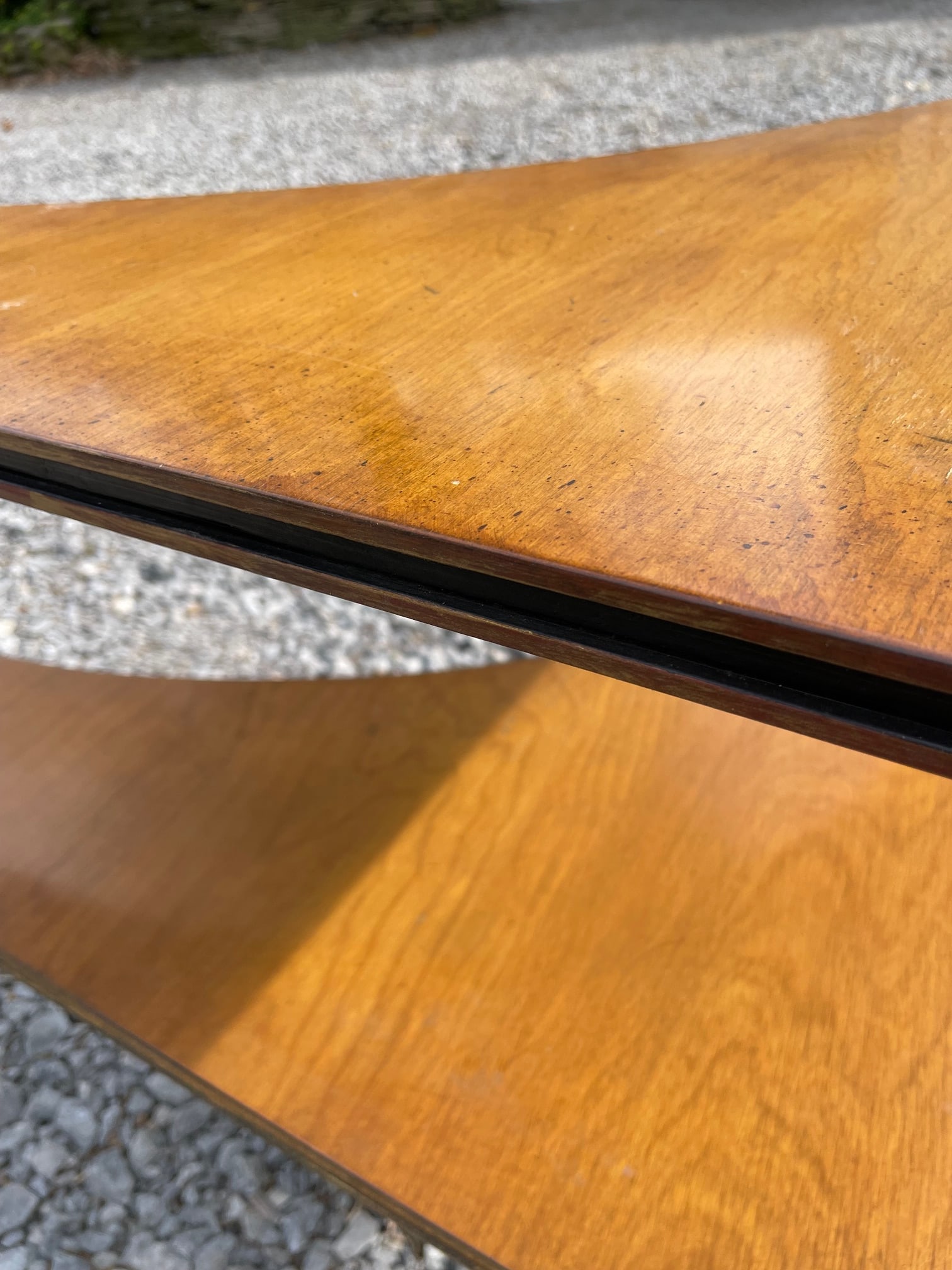 Mid 20th Century Neo-Classical Corner Table in Blonde Finished Maple - 6