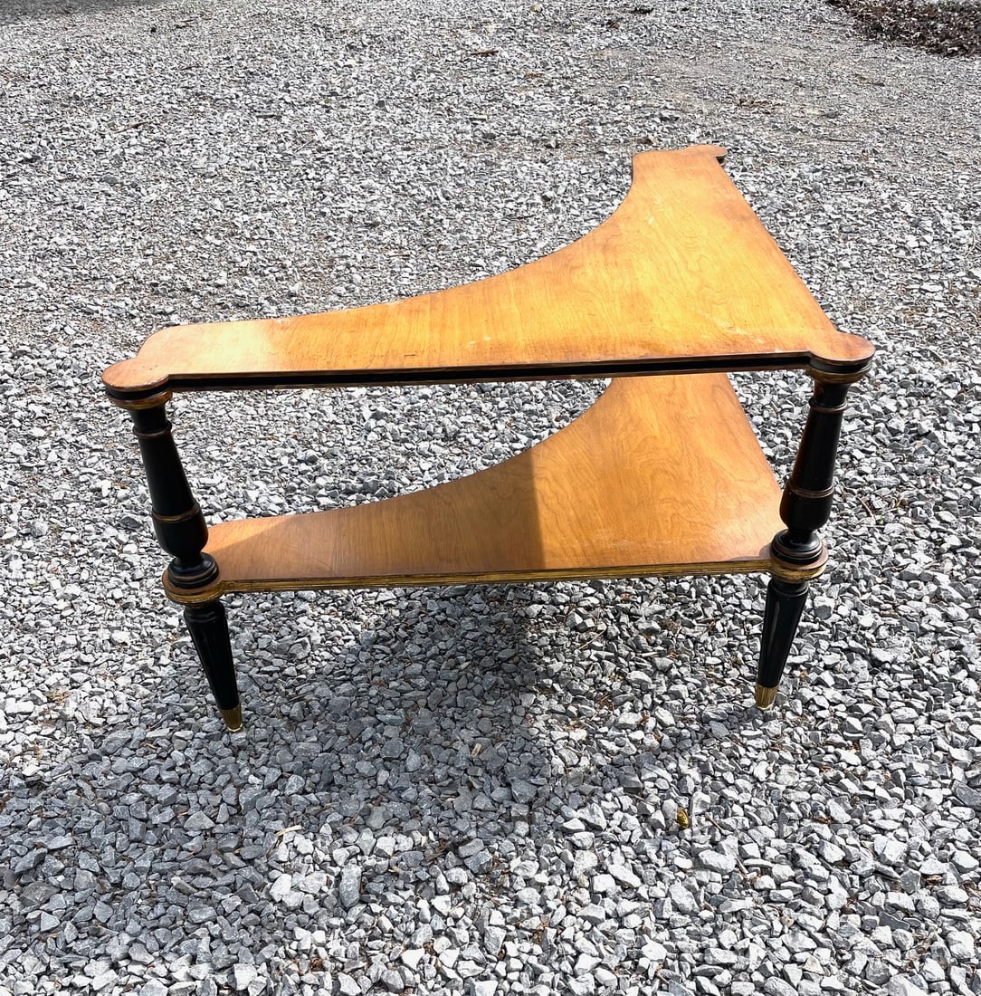 Mid 20th Century Neo-Classical Corner Table in Blonde Finished Maple - 8