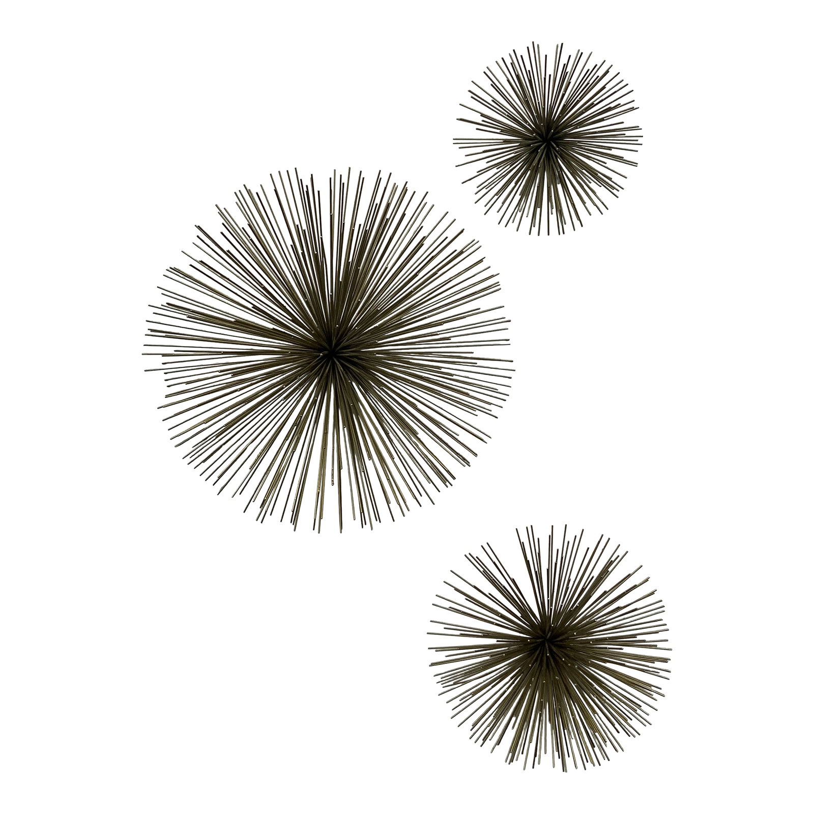 Set of 3 Vintage Bronze Starburst Wall Sculptures in the Style of Curtis Jere (1 of 9)