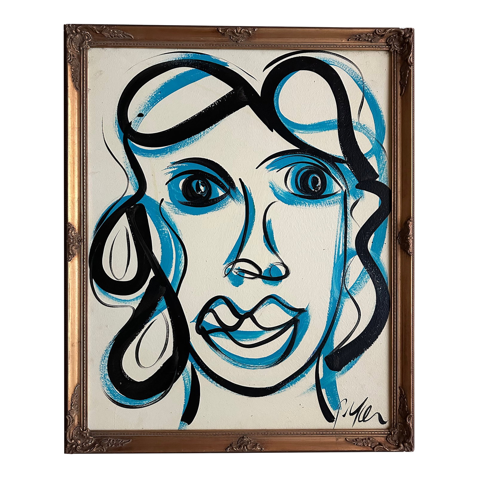 Peter Keil Abstract Portrait Painting: Peter Keil is a German artist who focuses primarily on abstract expressionism. Keil painted with some of the greats, including Joan Miró, Pablo Picasso, and Andy Warhol, to name a few. This is a