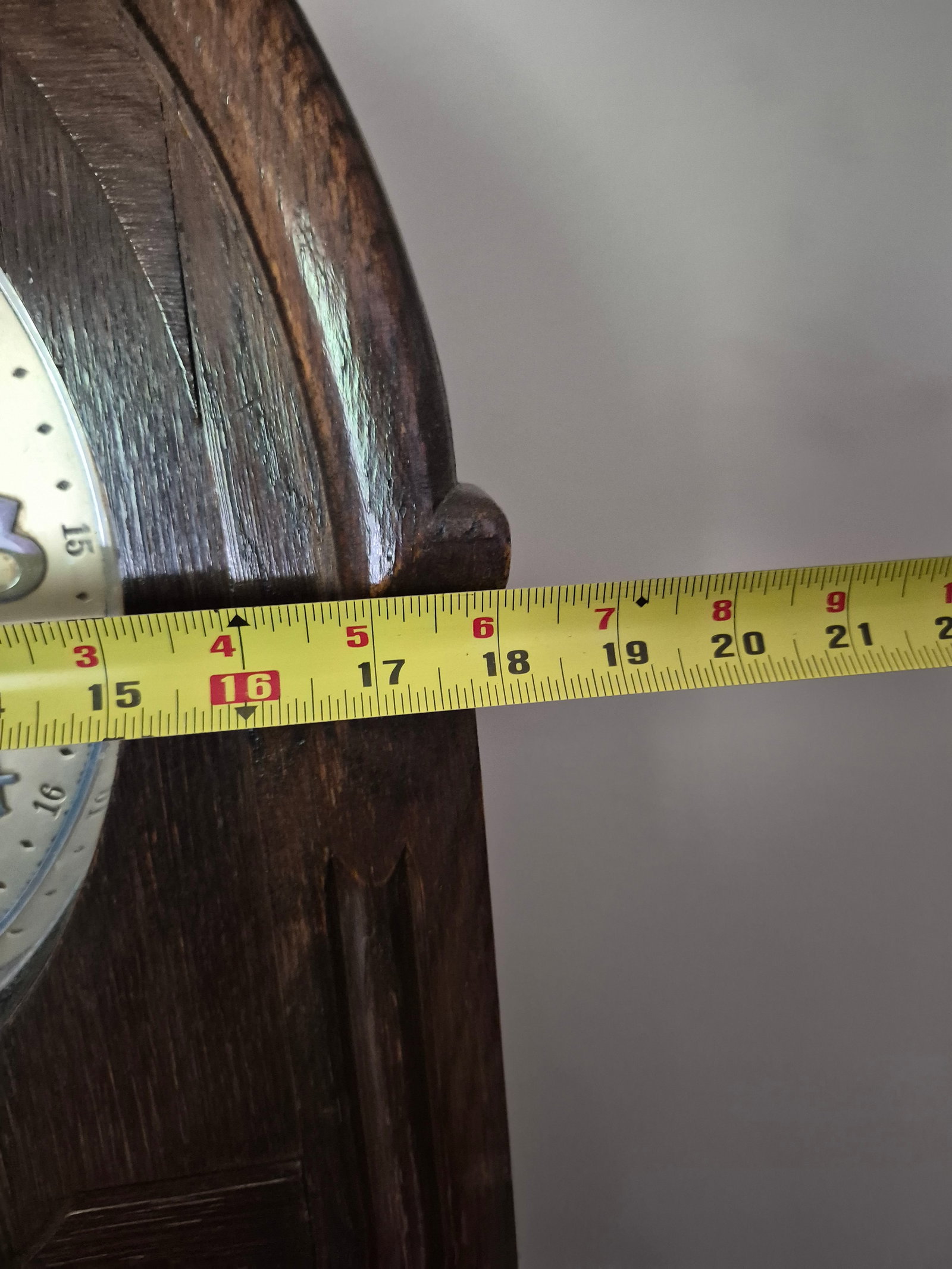 Vintage 1930s Antique Oak Chiming Longcase Barometer Clock - 6
