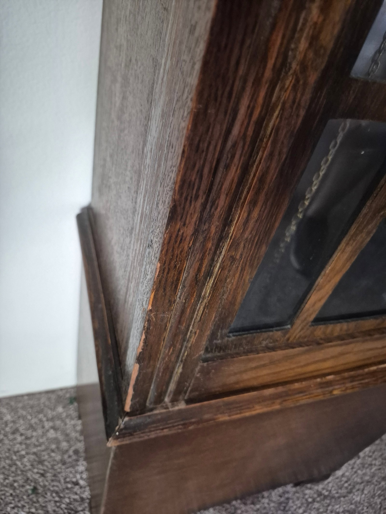 Vintage 1930s Antique Oak Chiming Longcase Barometer Clock - 7