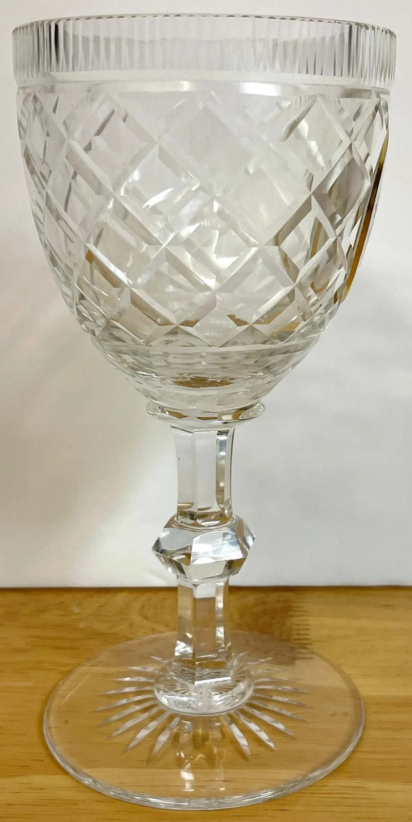 Early 20th Century Moser Floral Enameled Cut to Clear Enamel Water/Wine Goblets - Set of 12 - 5