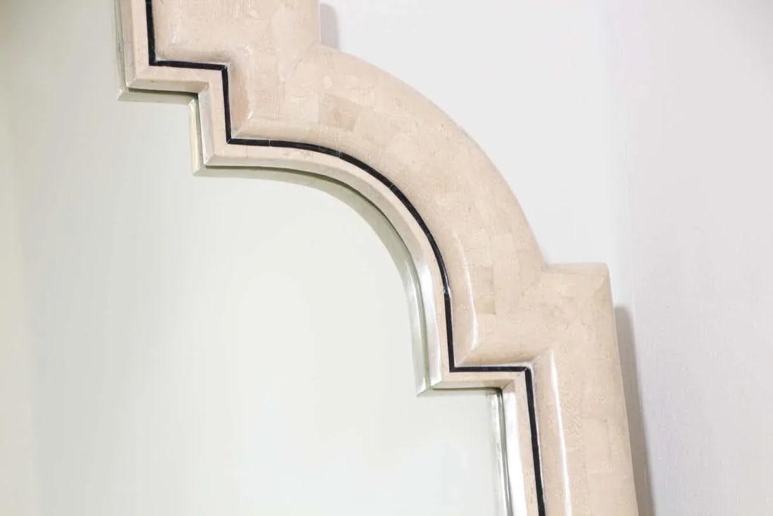Moroccan Moorish Mirror Tessellated Stone by Maitland Smith. - 2
