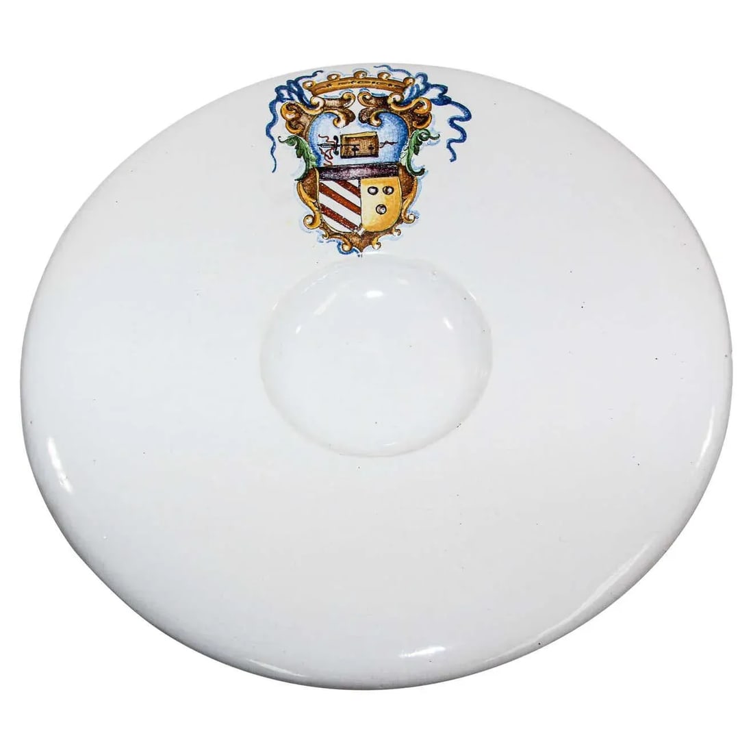Vintage Stoneware Talavera White underglaze Large Bowl with Blazon Spain - 10
