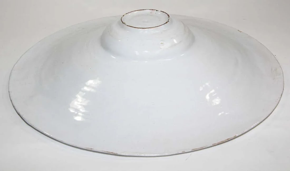 Vintage Stoneware Talavera White underglaze Large Bowl with Blazon Spain - 5