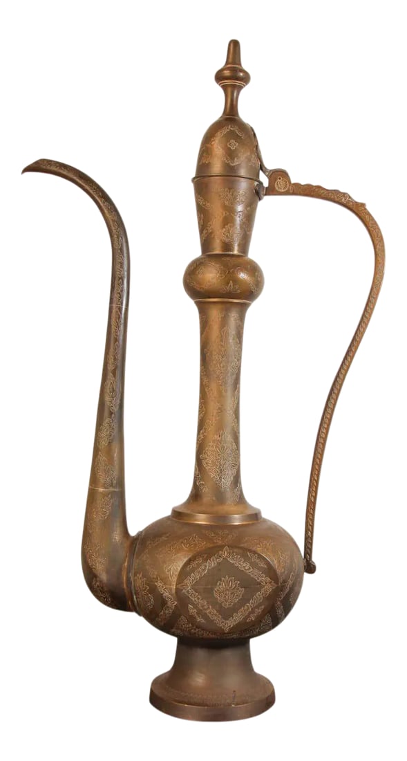 Oversized Tall Moorish Mughal Indian Brass Ewer (1 of 13)