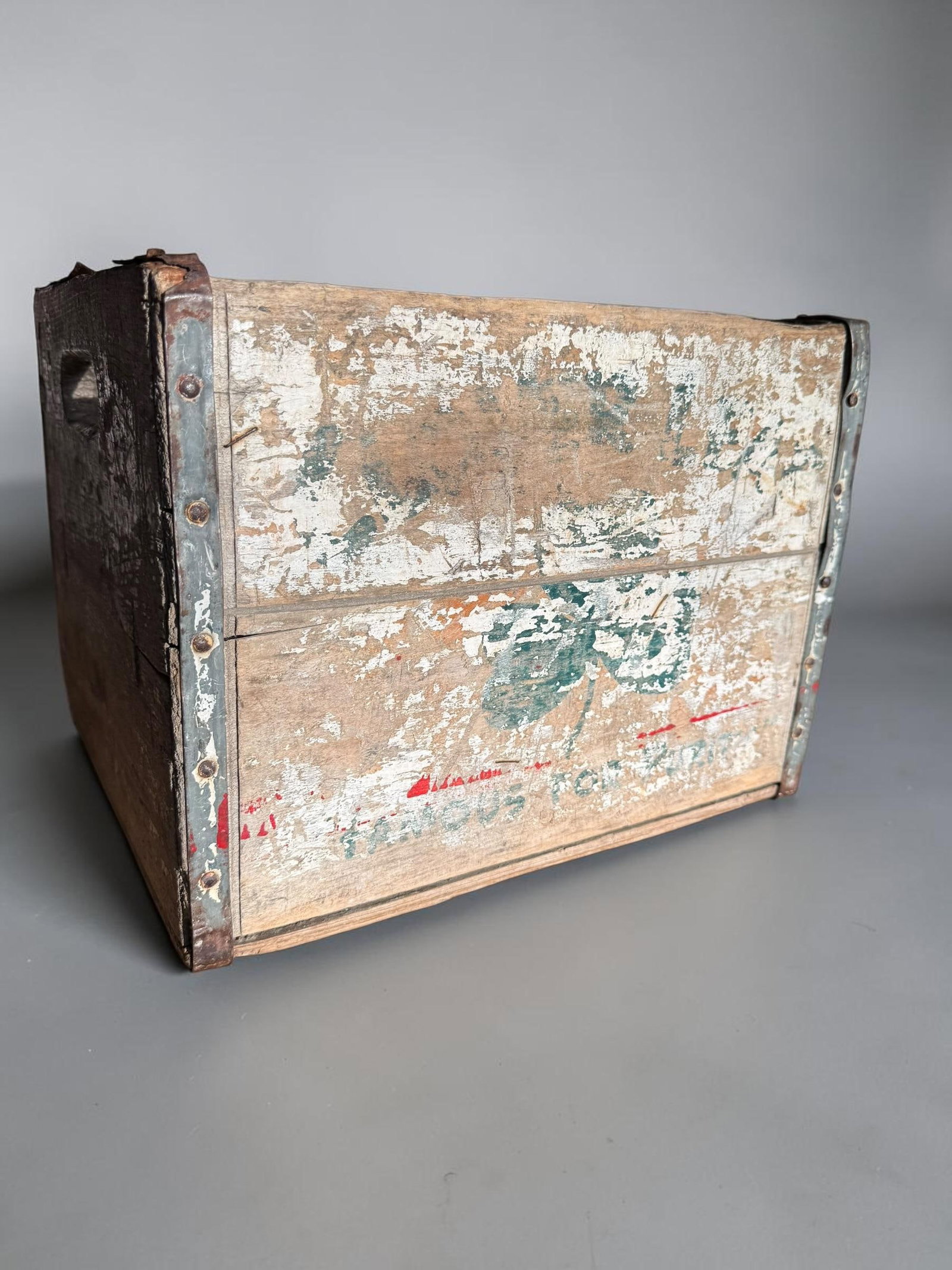 Vintage Farmhouse Clover Leaf Dairy Wood Crate Case Milk Famous for Purity - 11