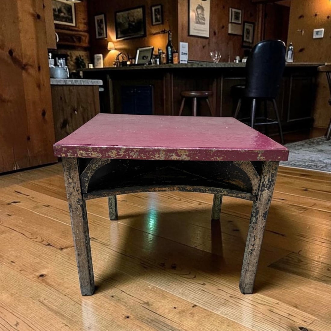 Vintage Painted Tavern Americana Poker Card Game Table - 16