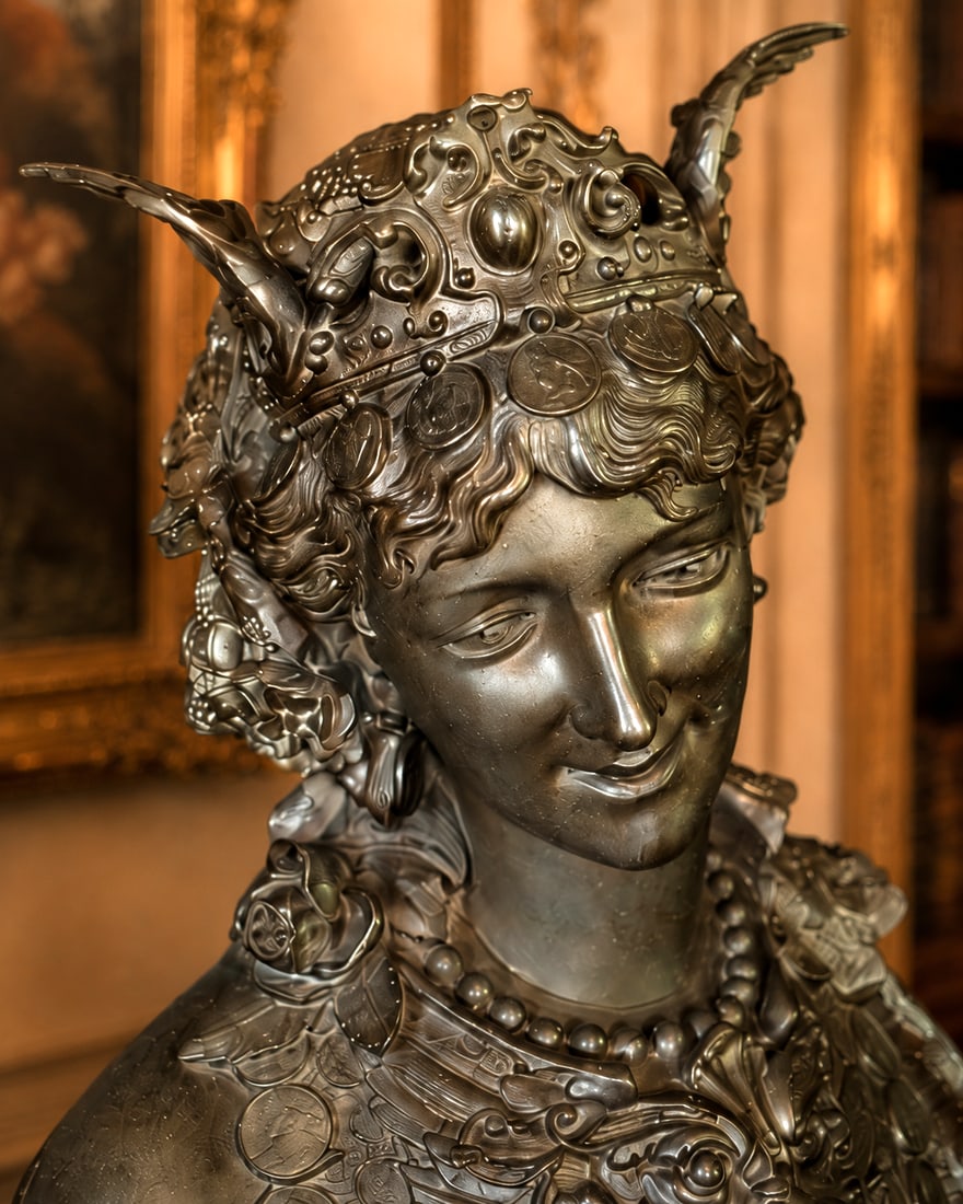 19th C French Oriental Zamak Bust Clock - 1 Pc - 11