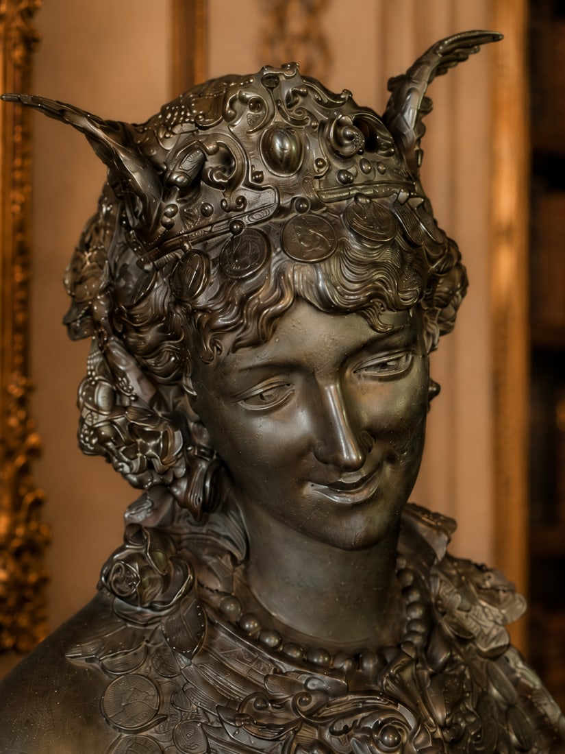 19th C French Oriental Zamak Bust Clock - 1 Pc - 3