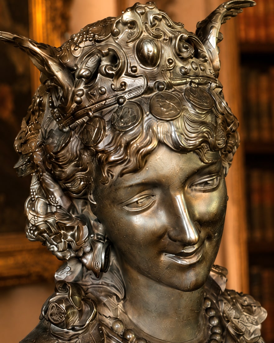 19th C French Oriental Zamak Bust Clock - 1 Pc - 6
