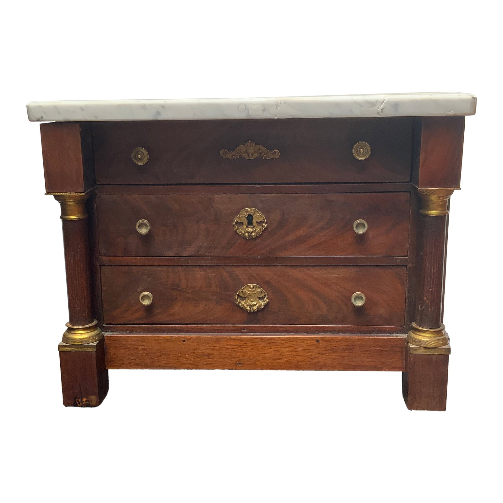 Late 19th Century Miniature French Empire Marble Top Commode (1 of 10)