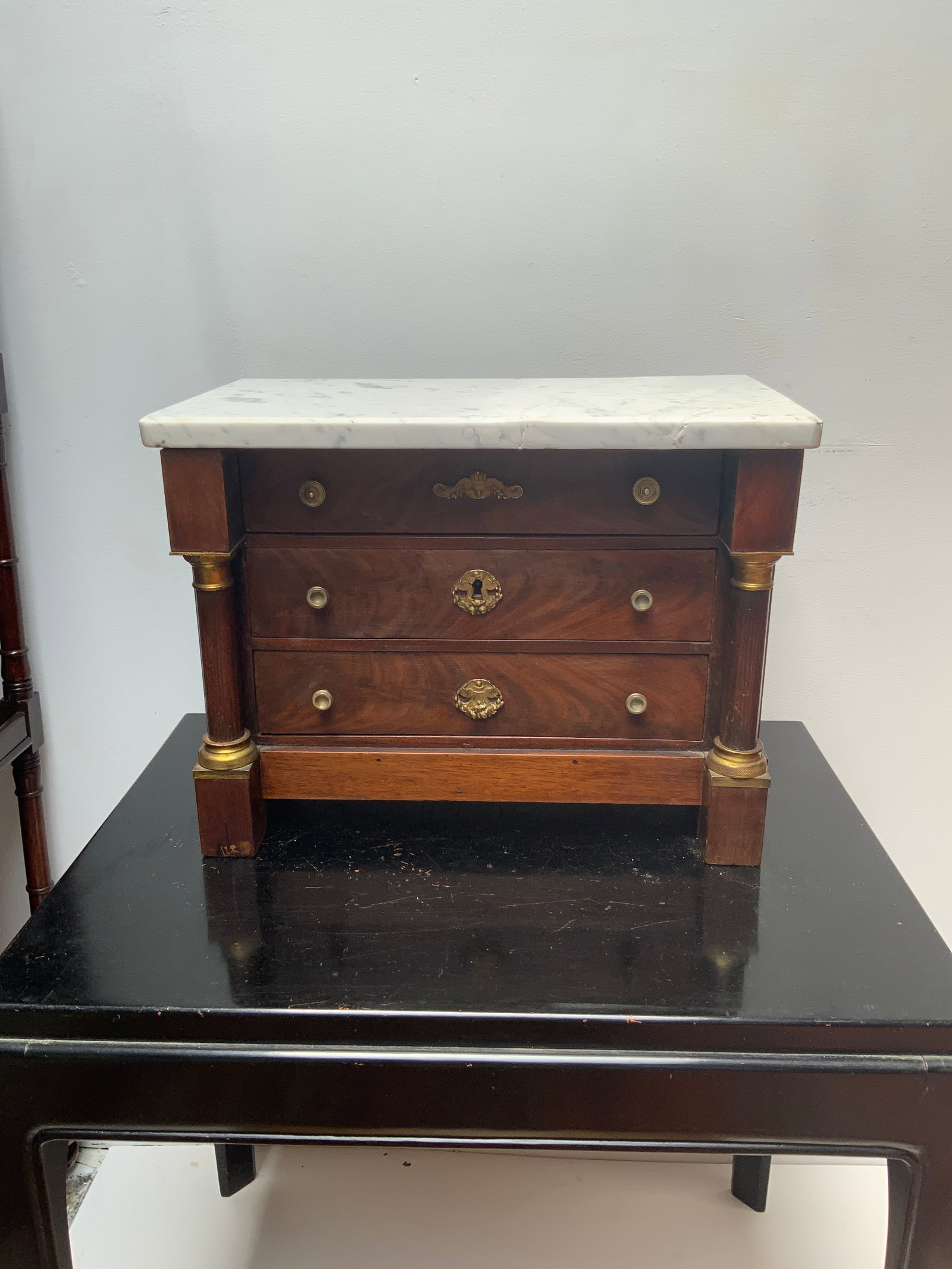 Late 19th Century Miniature French Empire Marble Top Commode - 2