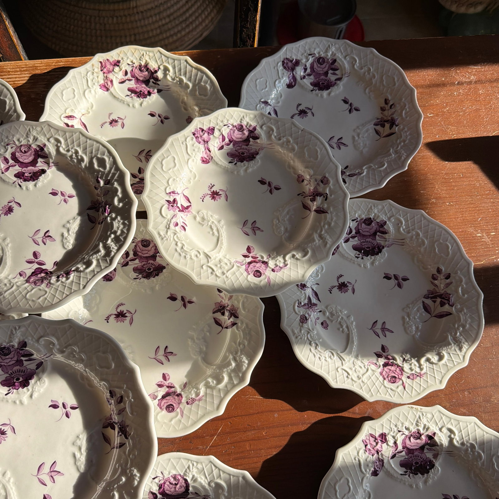 Set of 21 Antique Job Ridgway Cauldon Place Dessert Plates, Pattern B1154, Circa 1808-1814 - 10