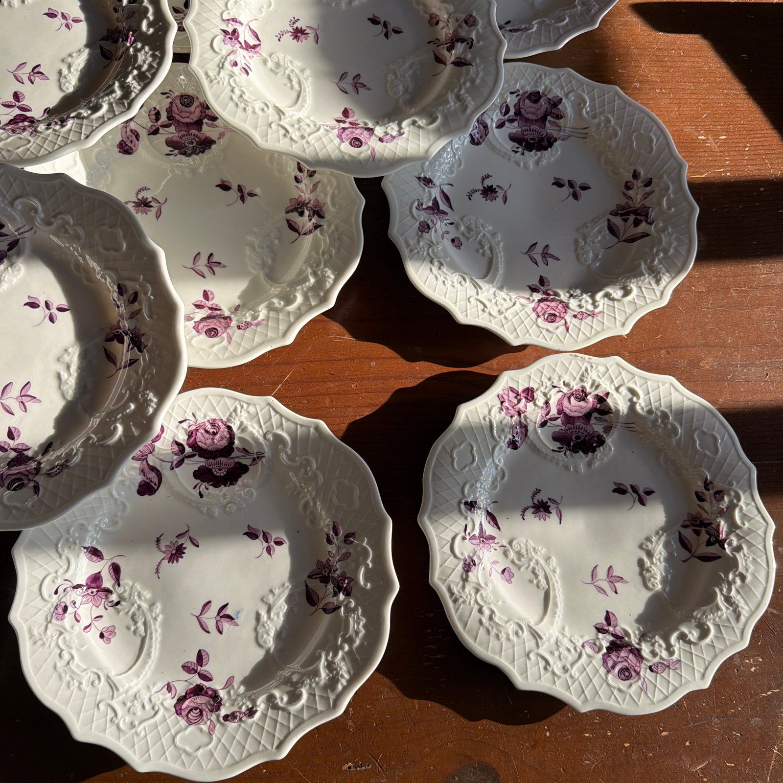 Set of 21 Antique Job Ridgway Cauldon Place Dessert Plates, Pattern B1154, Circa 1808-1814 - 11
