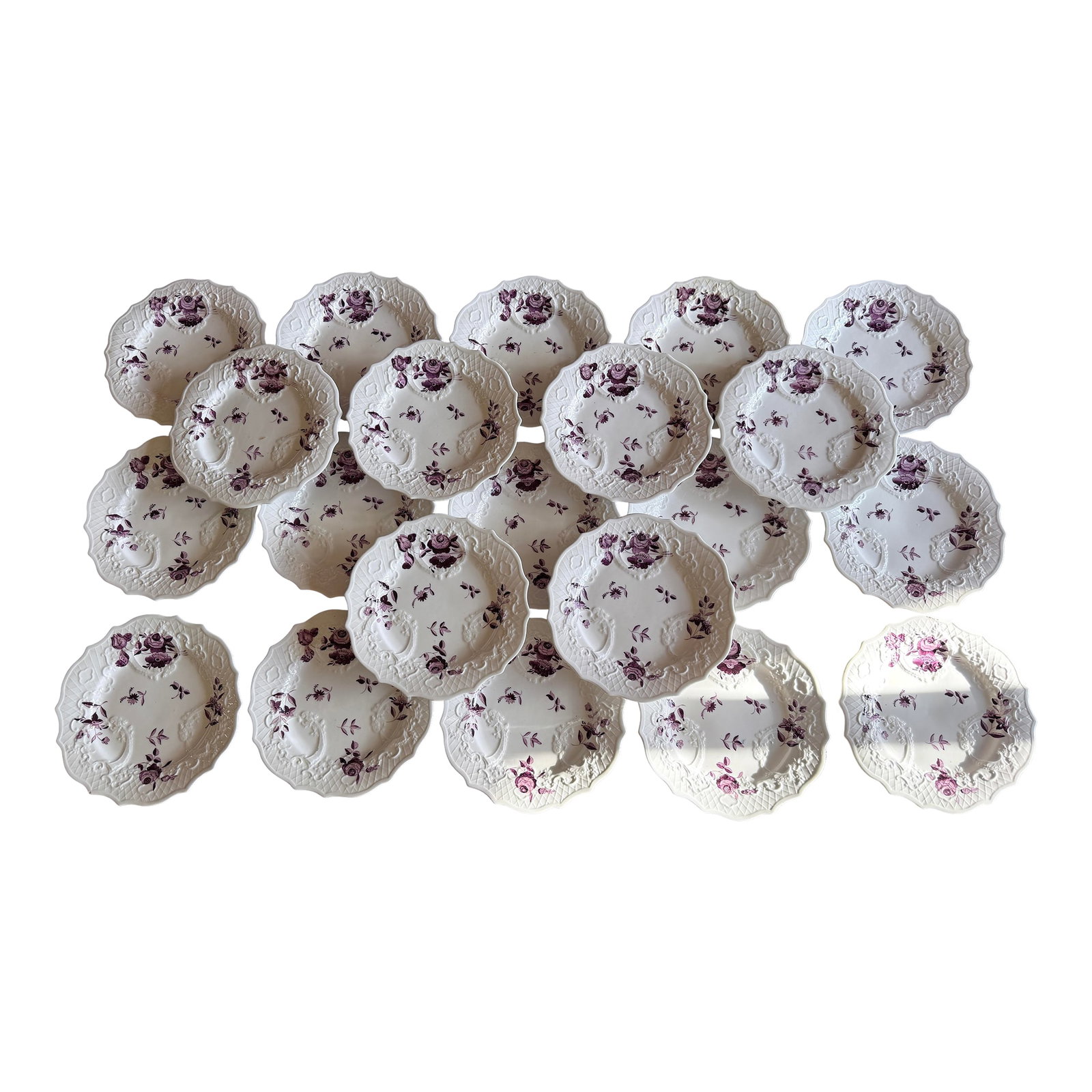 Set of 21 Antique Job Ridgway Cauldon Place Dessert Plates, Pattern B1154, Circa 1808-1814 (1 of 12)
