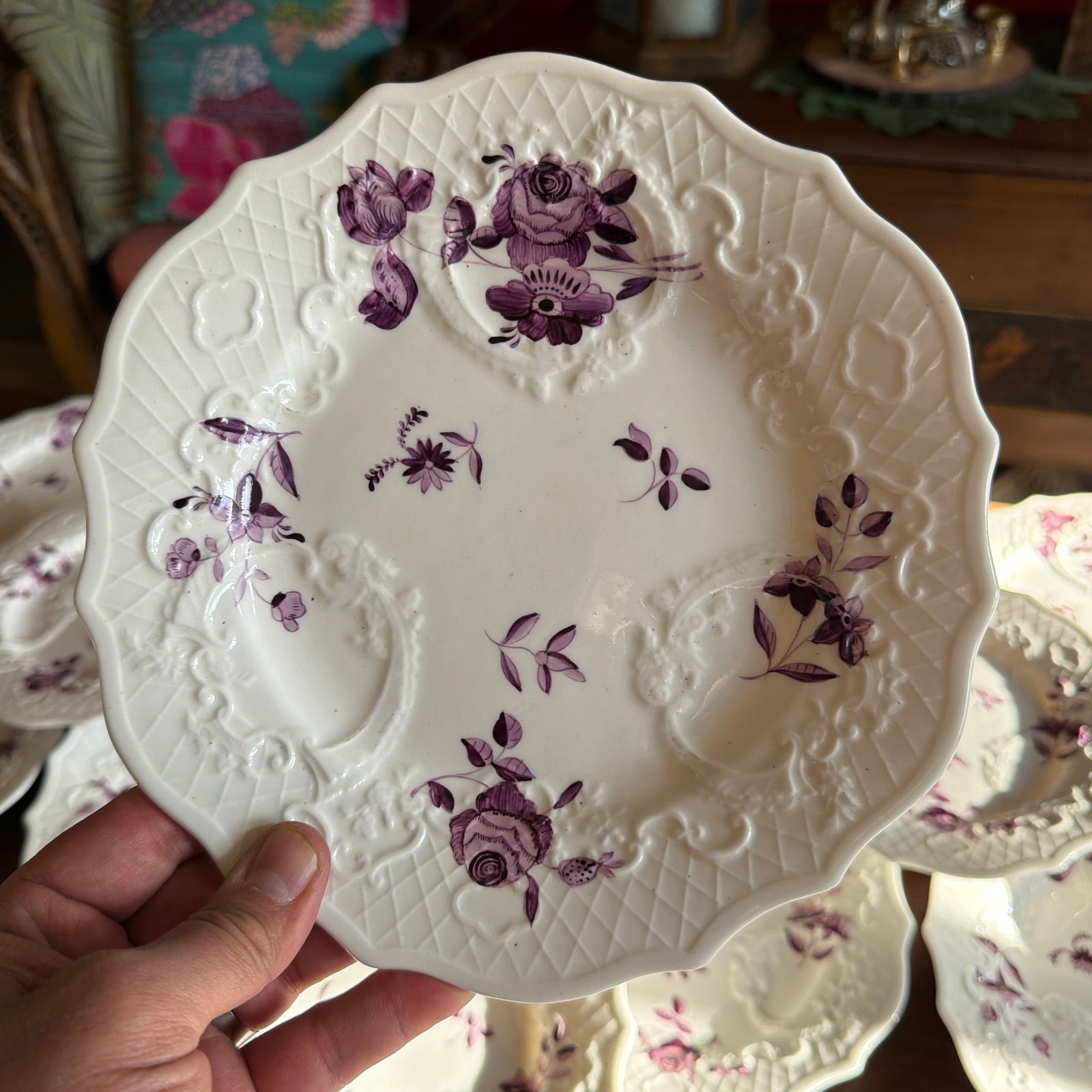 Set of 21 Antique Job Ridgway Cauldon Place Dessert Plates, Pattern B1154, Circa 1808-1814 - 2