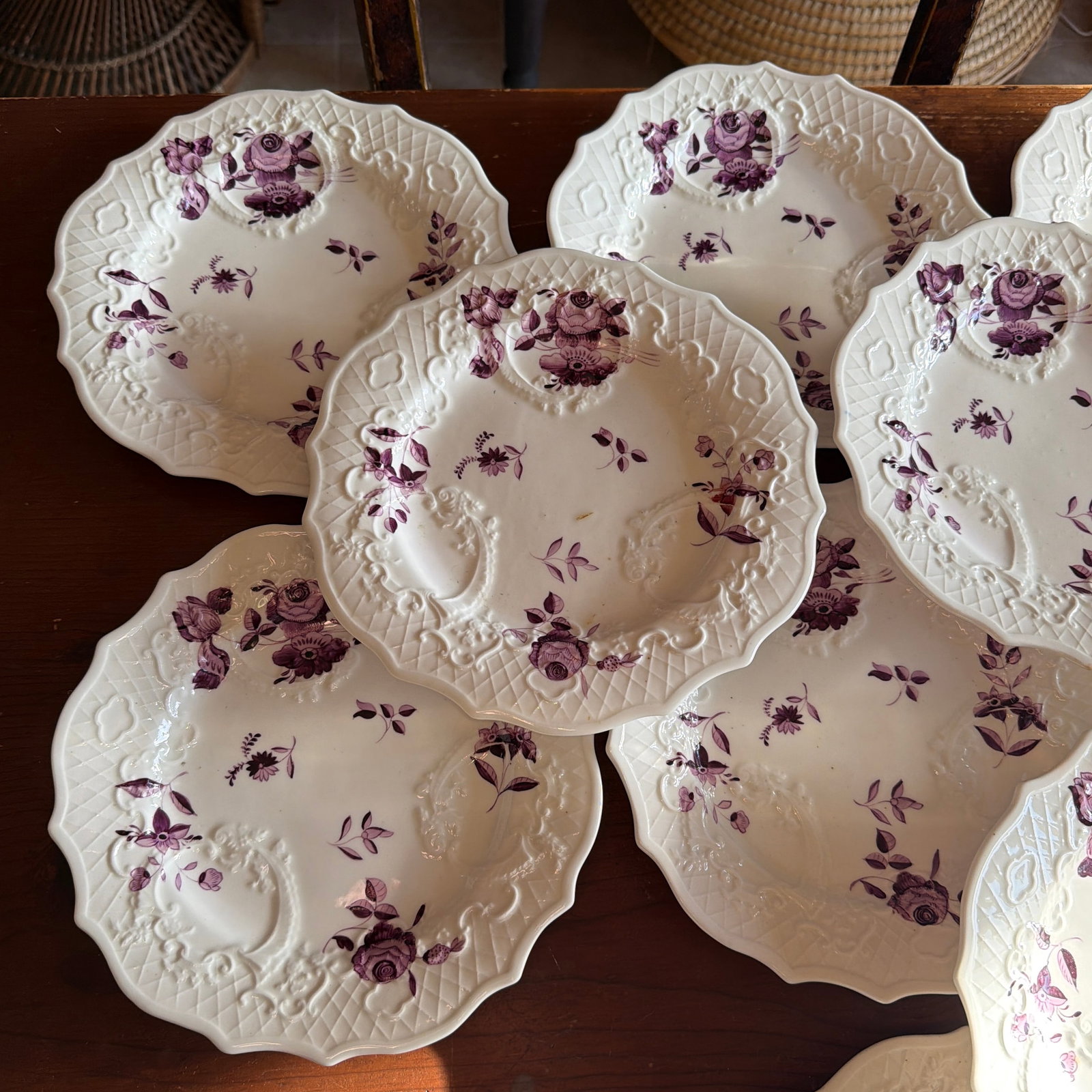 Set of 21 Antique Job Ridgway Cauldon Place Dessert Plates, Pattern B1154, Circa 1808-1814 - 6
