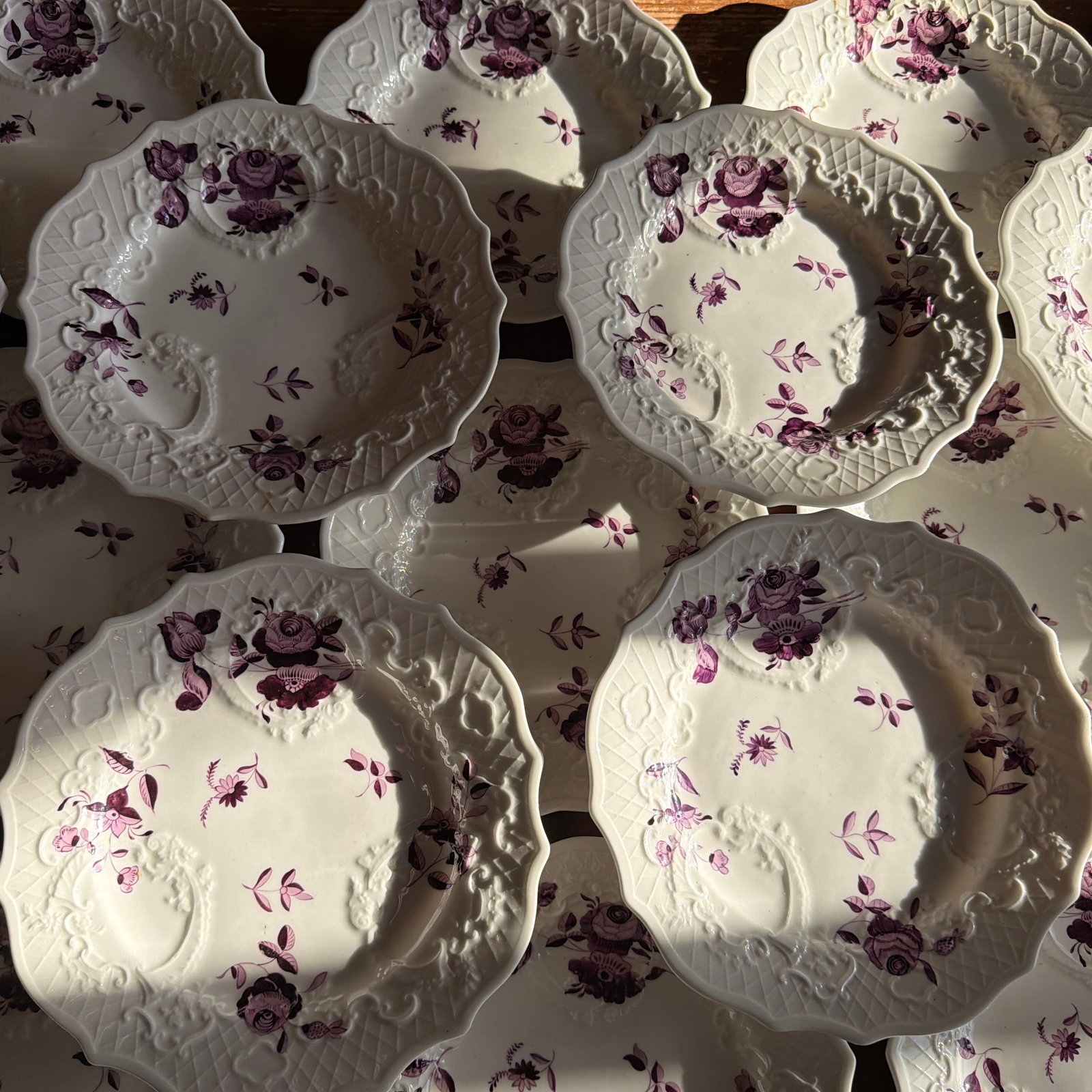 Set of 21 Antique Job Ridgway Cauldon Place Dessert Plates, Pattern B1154, Circa 1808-1814 - 8