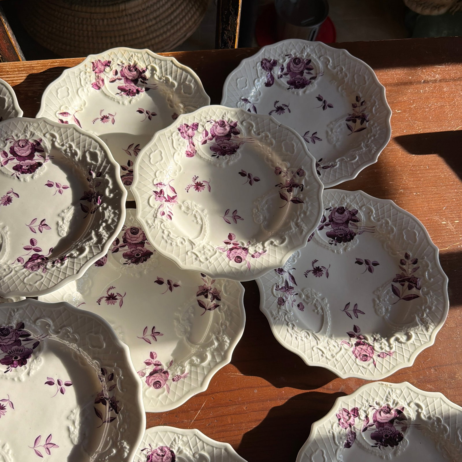 Set of 21 Antique Job Ridgway Cauldon Place Dessert Plates, Pattern B1154, Circa 1808-1814 - 9
