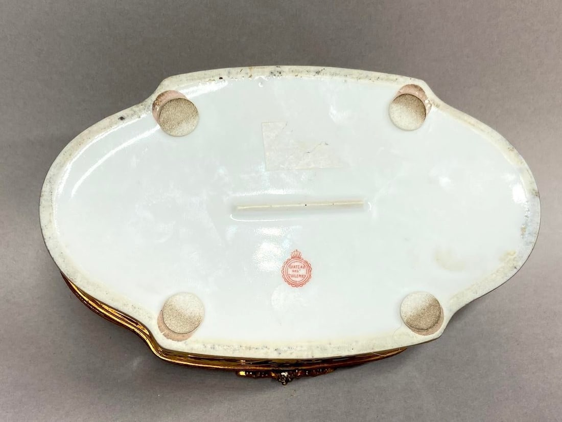 1880 French Sevres Blue Porcelain Gilt Box - 1 Pc - 5