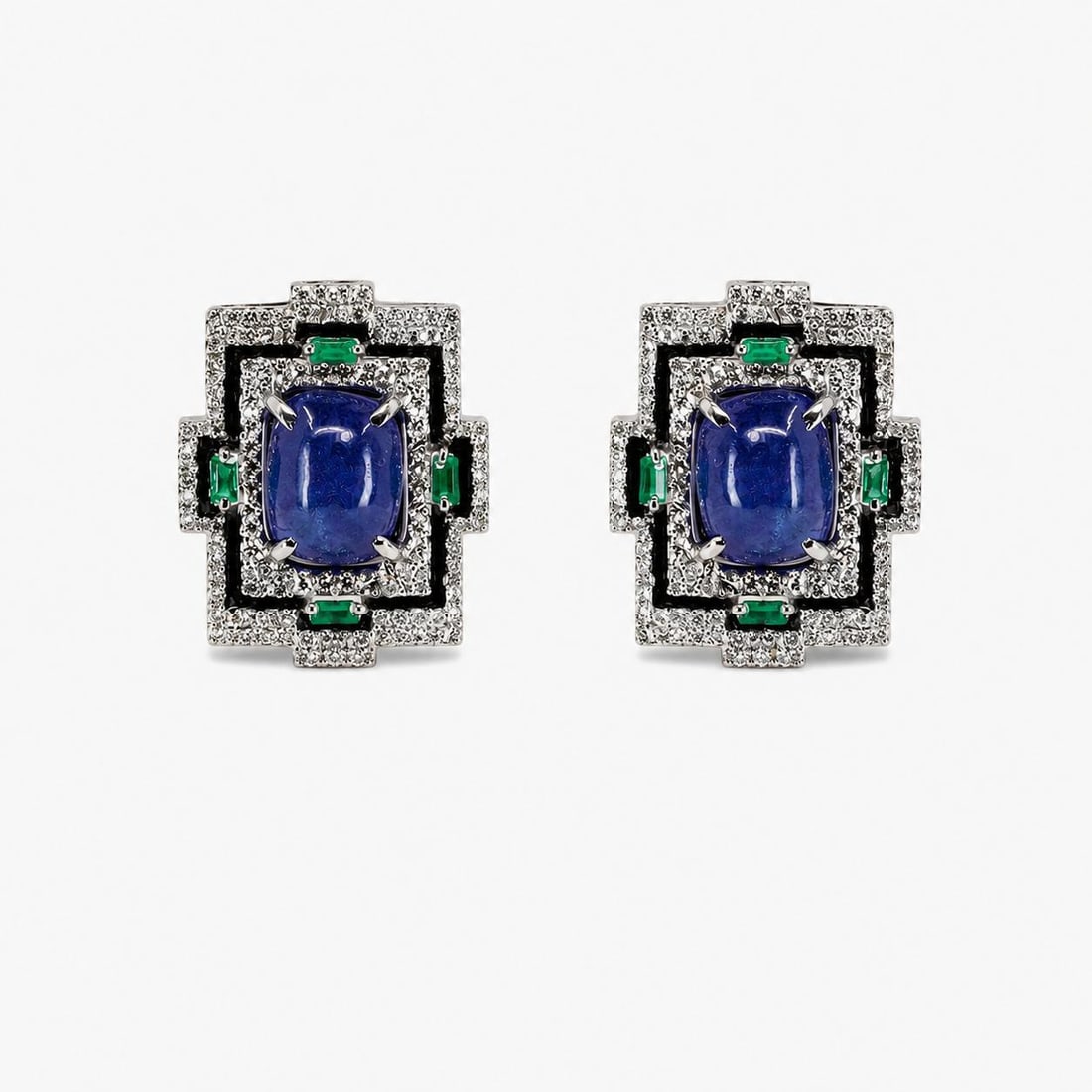 Sapphire Bead Tassle Earrings, A Pair - 3