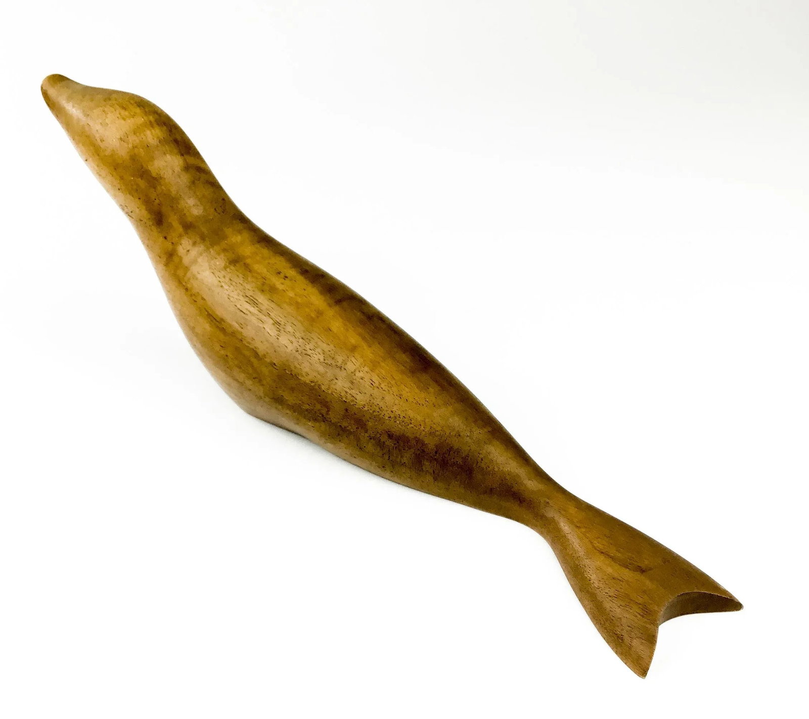 Hand Sculpted Mid-Century Modern Wood Carving of Seal - 10