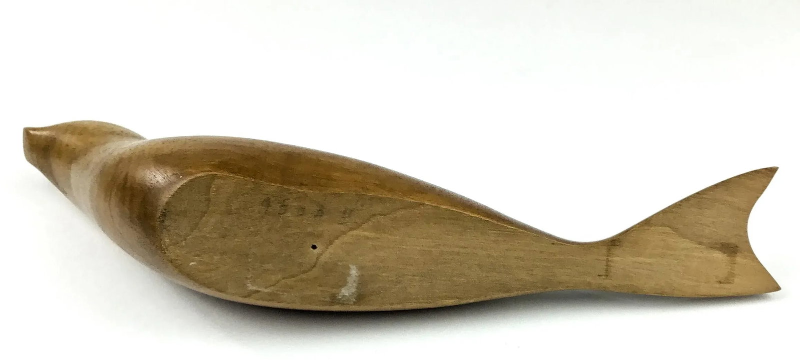 Hand Sculpted Mid-Century Modern Wood Carving of Seal - 11