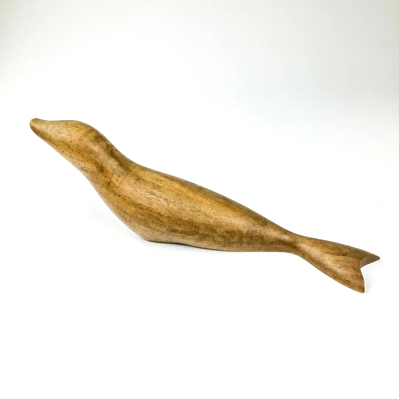 Hand Sculpted Mid-Century Modern Wood Carving of Seal - 13