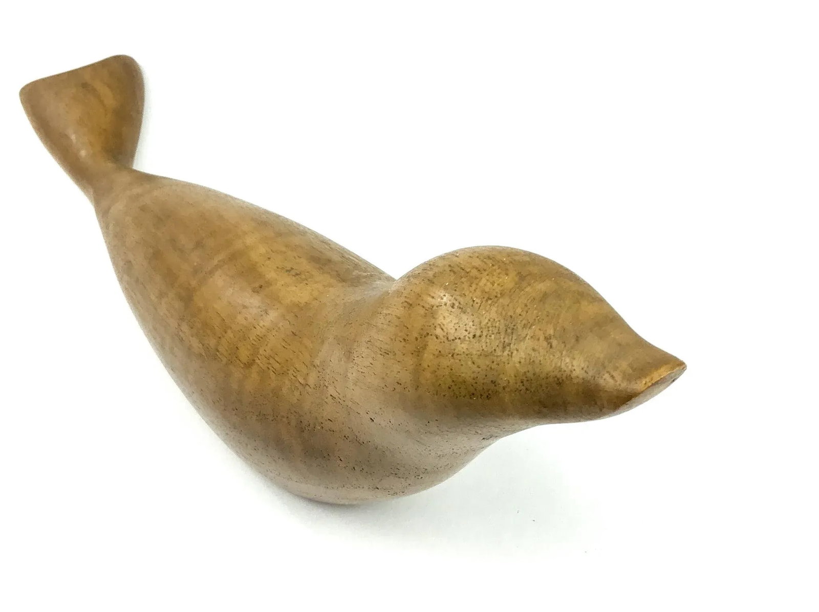 Hand Sculpted Mid-Century Modern Wood Carving of Seal - 2