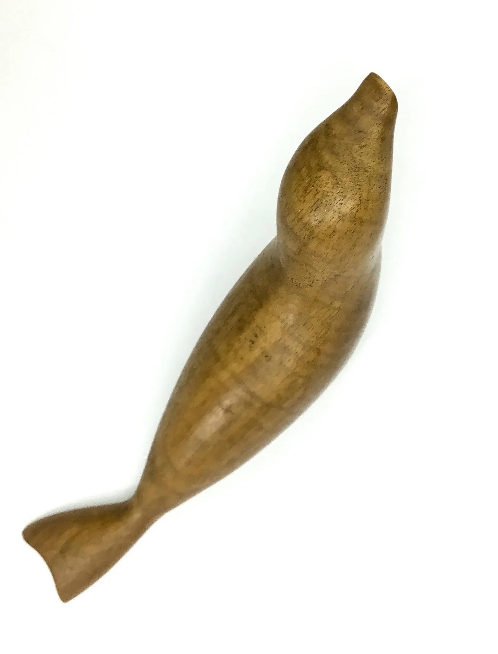 Hand Sculpted Mid-Century Modern Wood Carving of Seal - 5