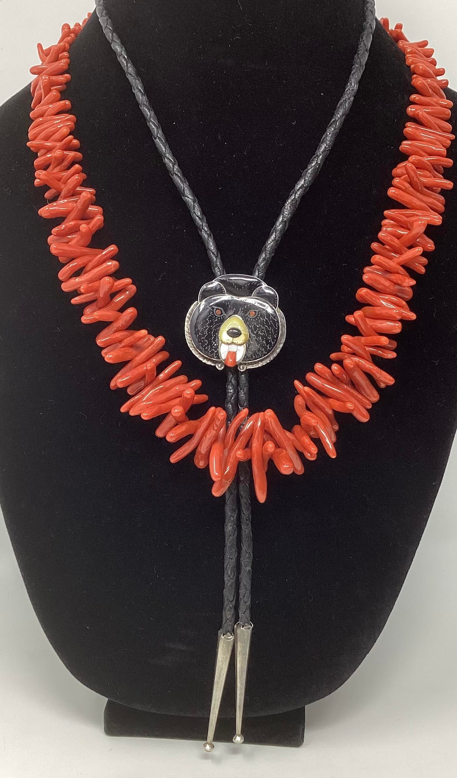Bernice Leekity, Zuni, Delightful "Baby Bear" Bolo Tie or Necklace. Signed on Back. - 5