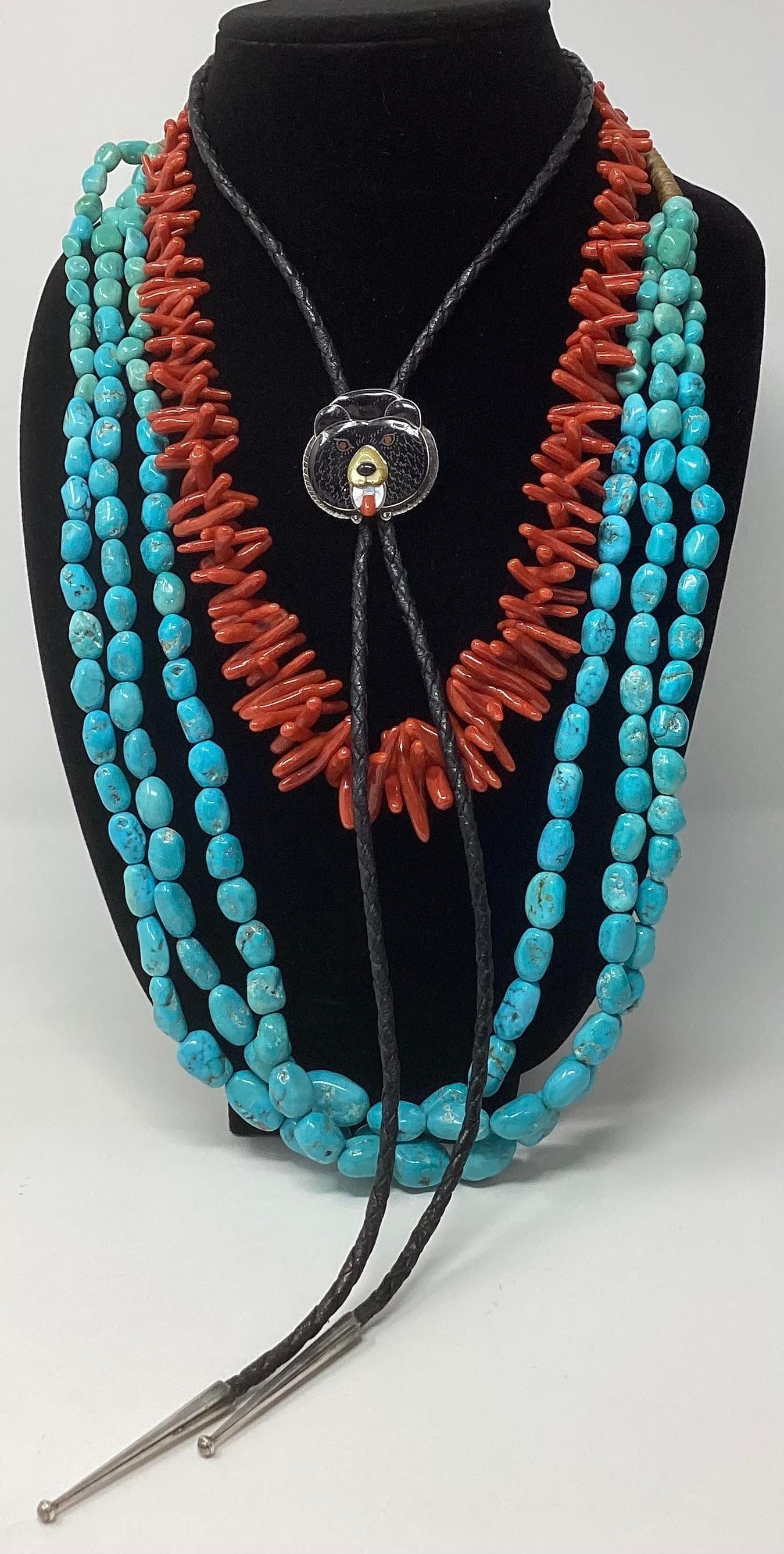 Bernice Leekity, Zuni, Delightful "Baby Bear" Bolo Tie or Necklace. Signed on Back. - 6