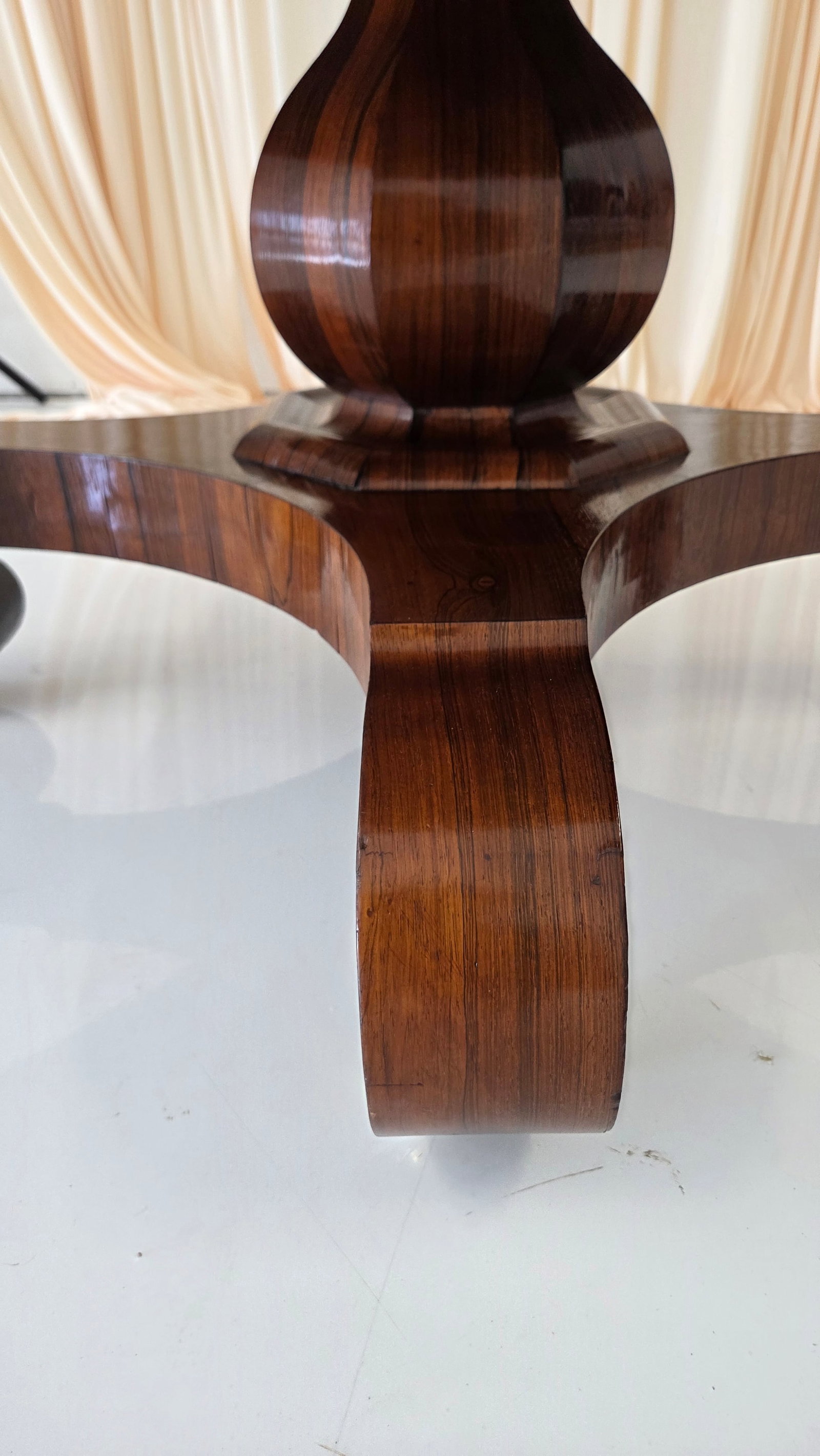 Antique Octagonal Walnut Finish Tilt ( Snap) Pedestal Center Table - 18