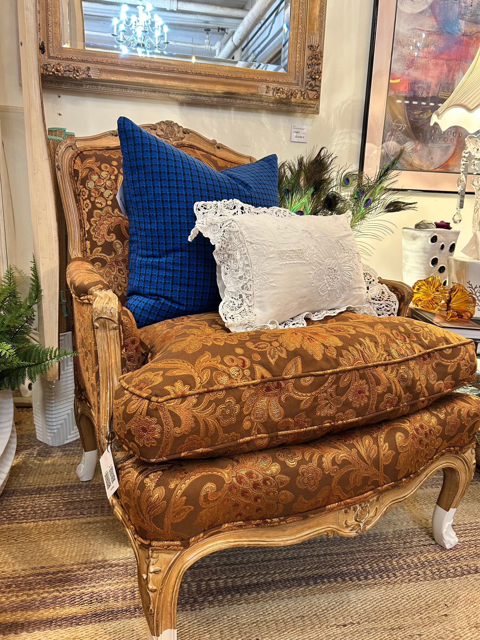 Custom Dipped Vintage Louis XV-Style Bergère Chair | Avant-Garde Modernized Vintage Accent - 8