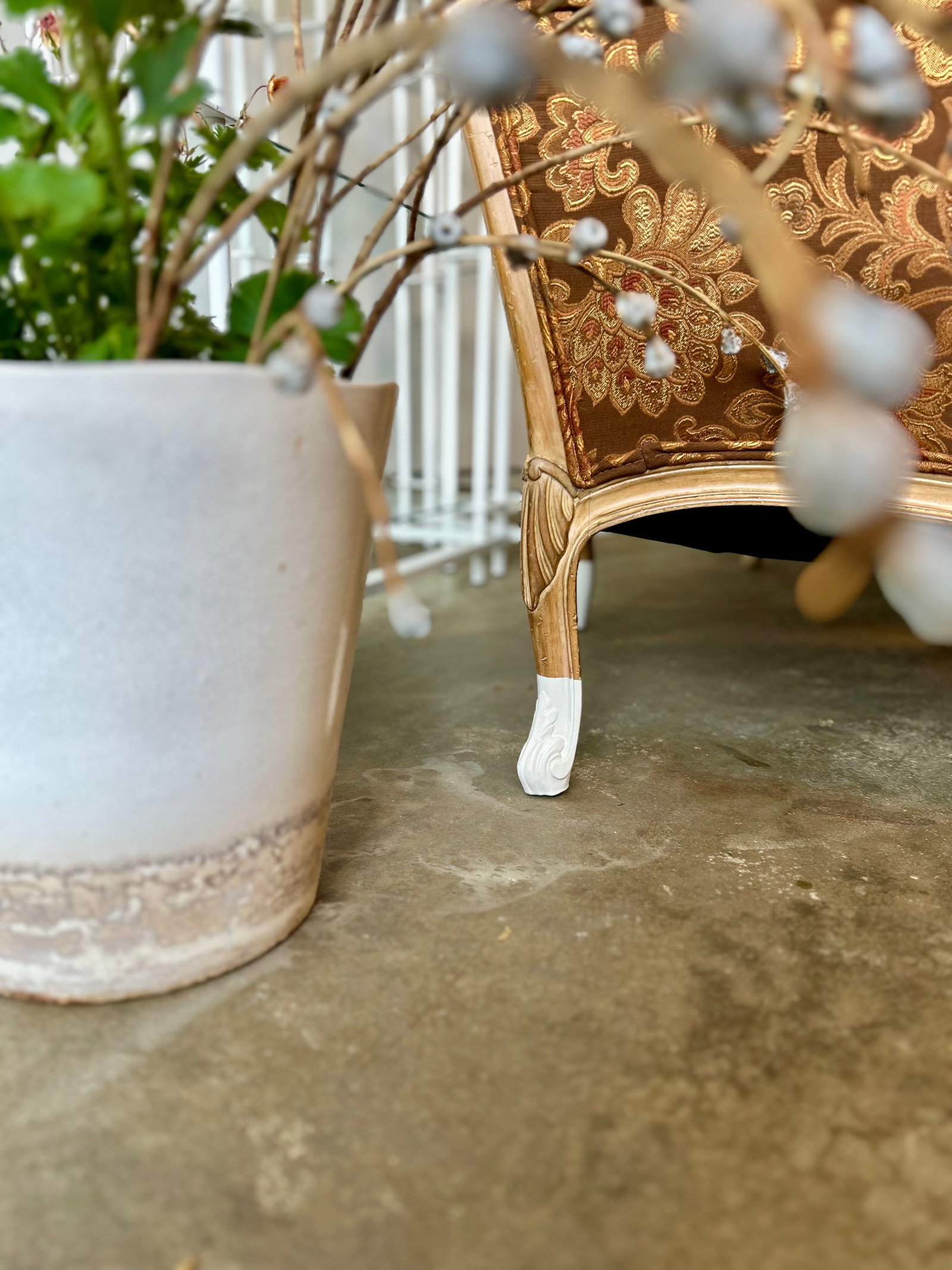 Custom Dipped Vintage Louis XV-Style Bergère Chair | Avant-Garde Modernized Vintage Accent - 9