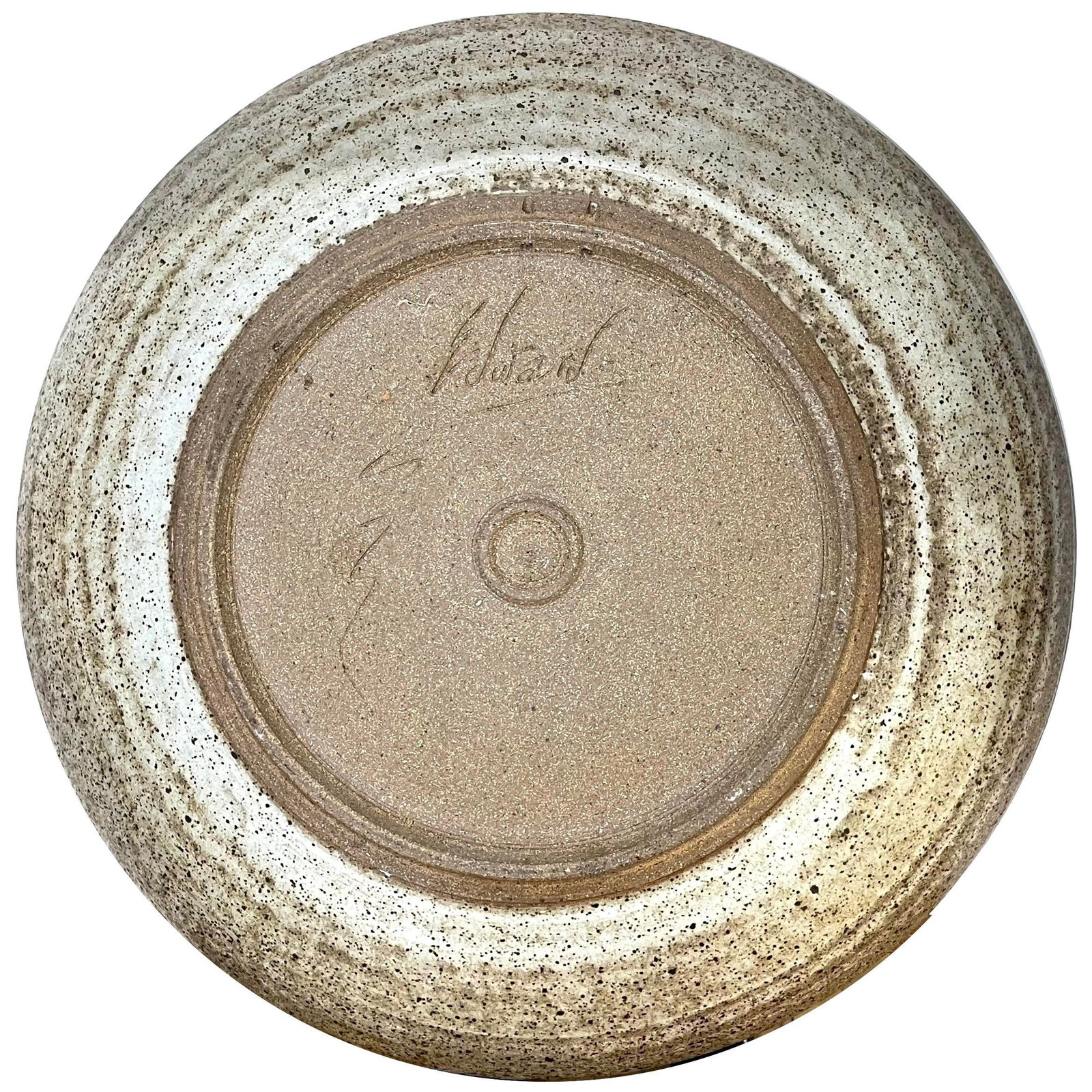 1980's Stoneware Studio Pottery Charger Decorated With Peaches - Ken Edwards Montana Potter - 7